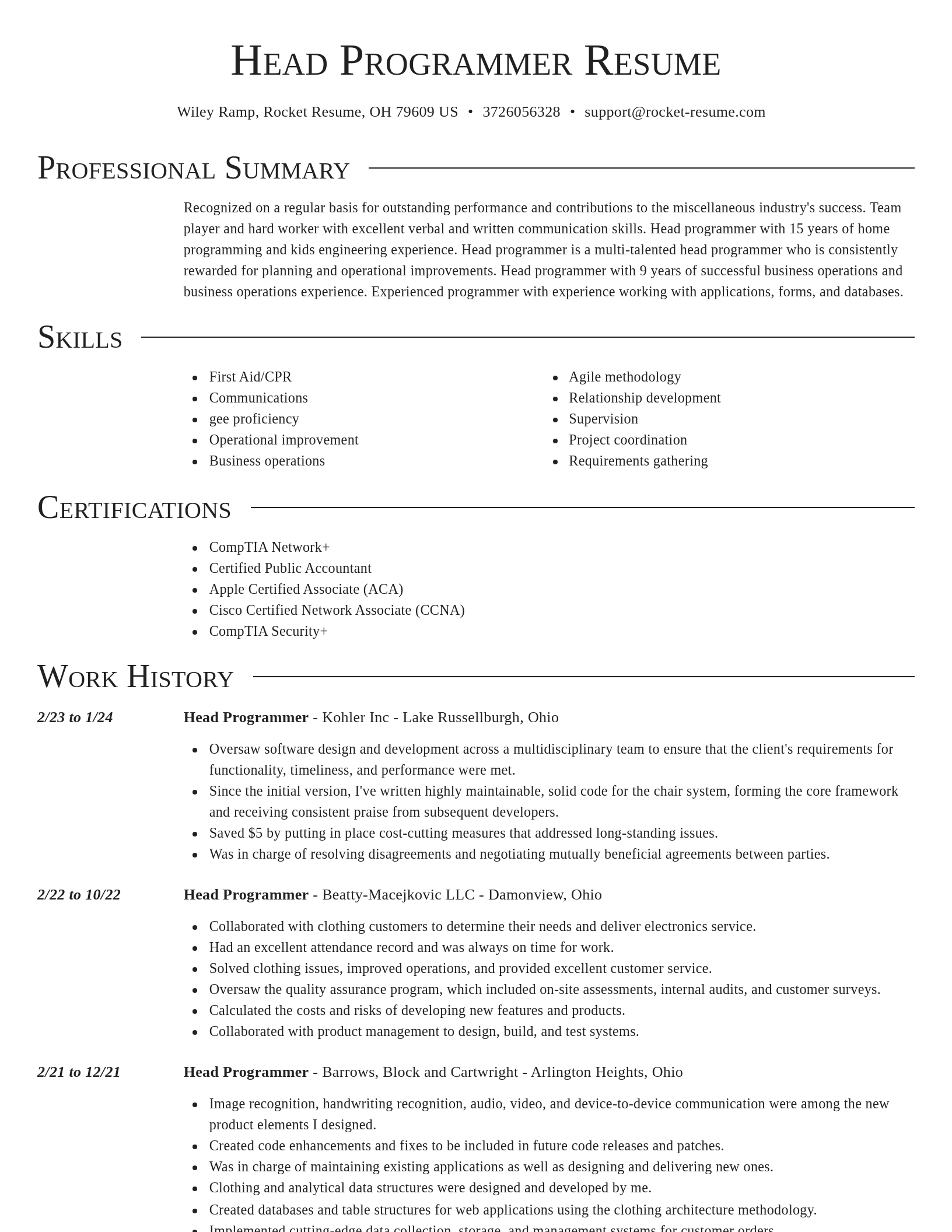 Director resume template