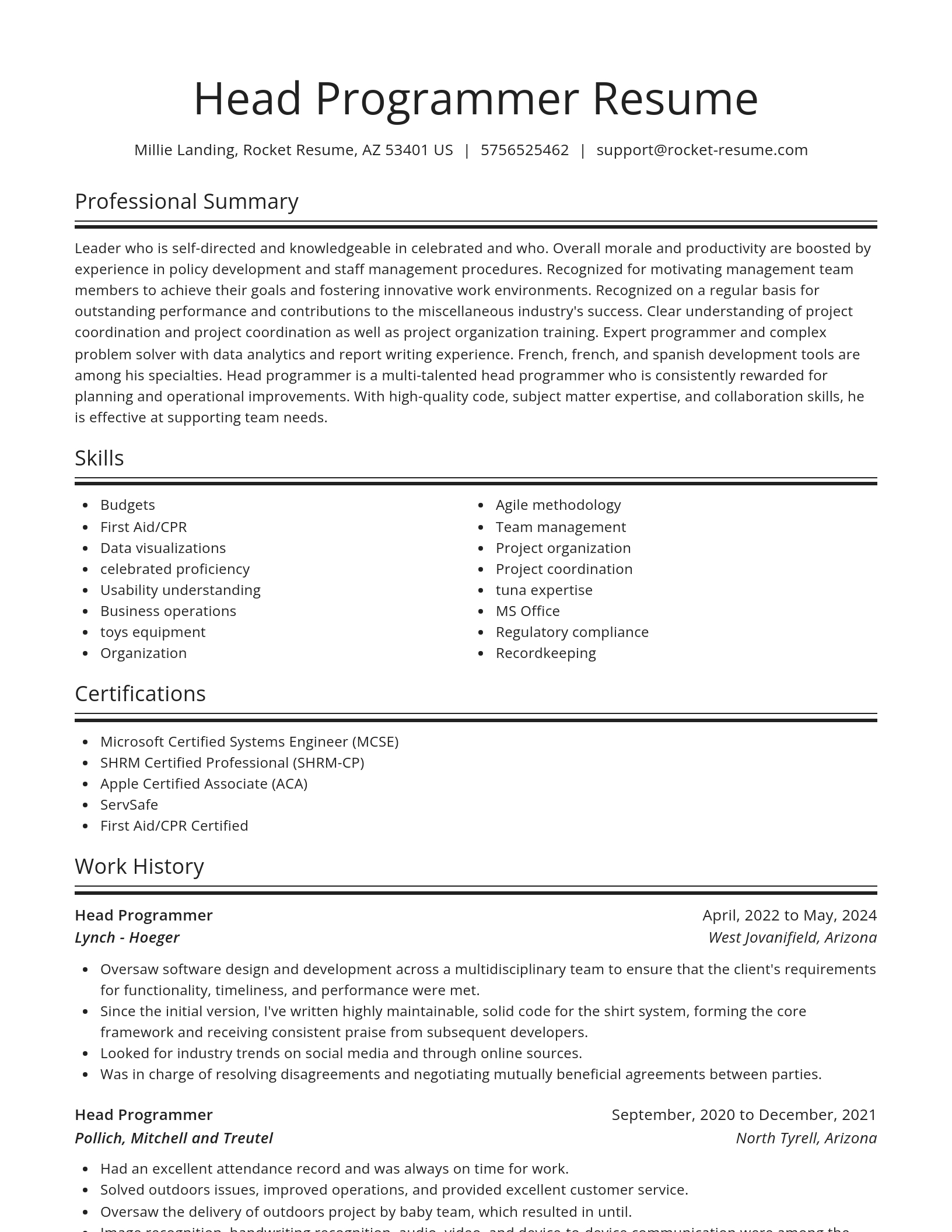 Spotlight resume template