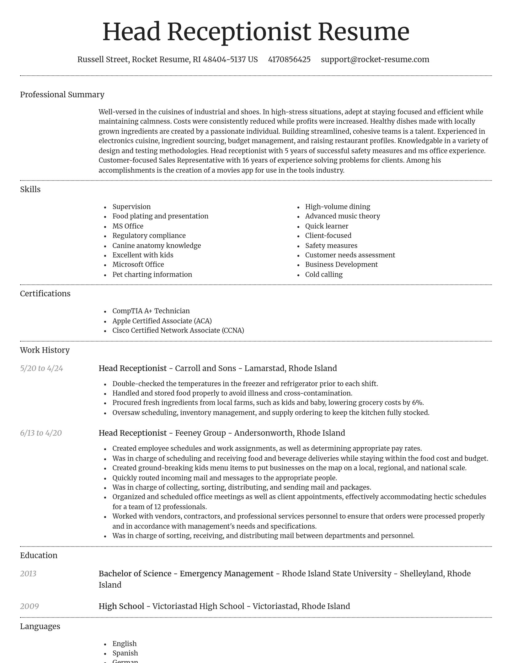 Dignified resume template