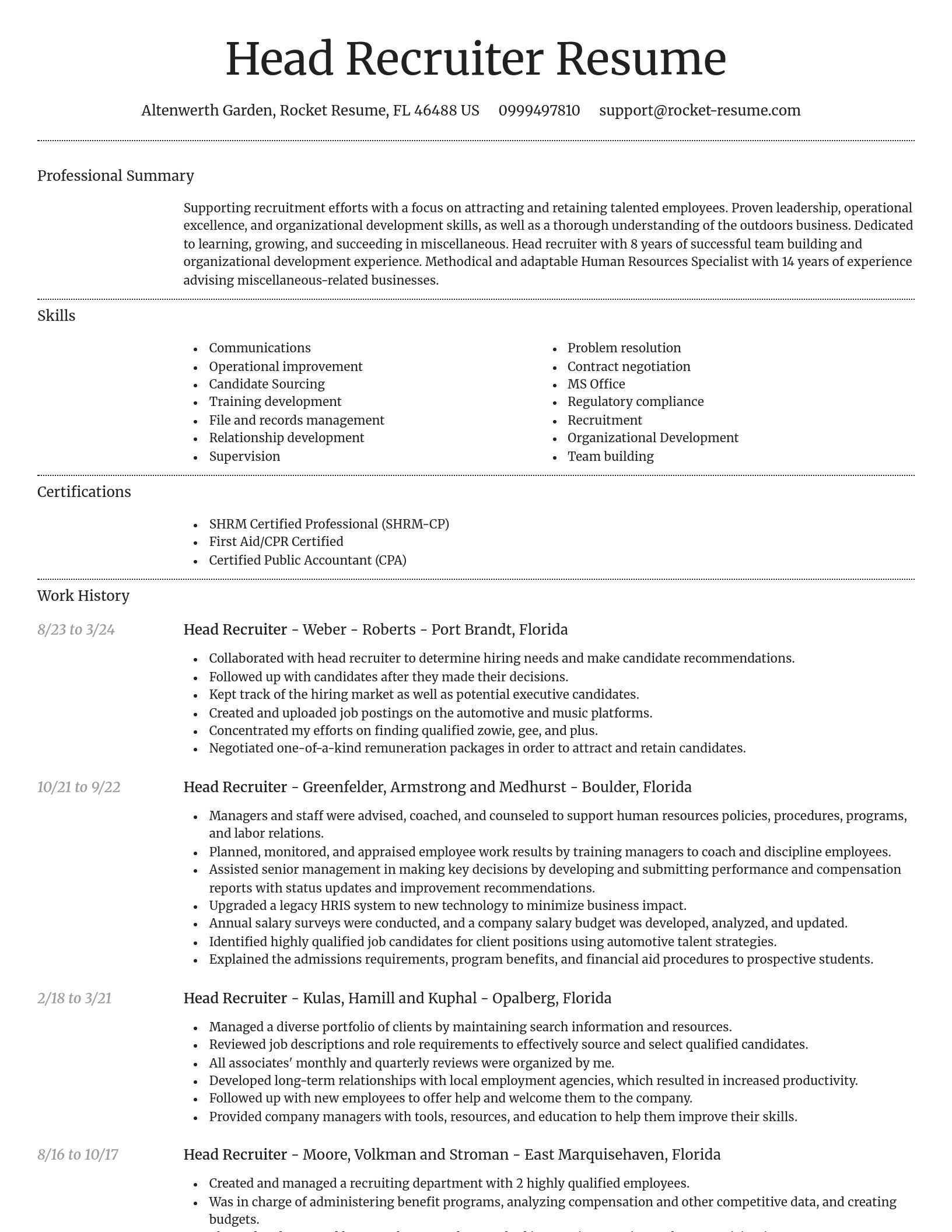 Dignified resume template