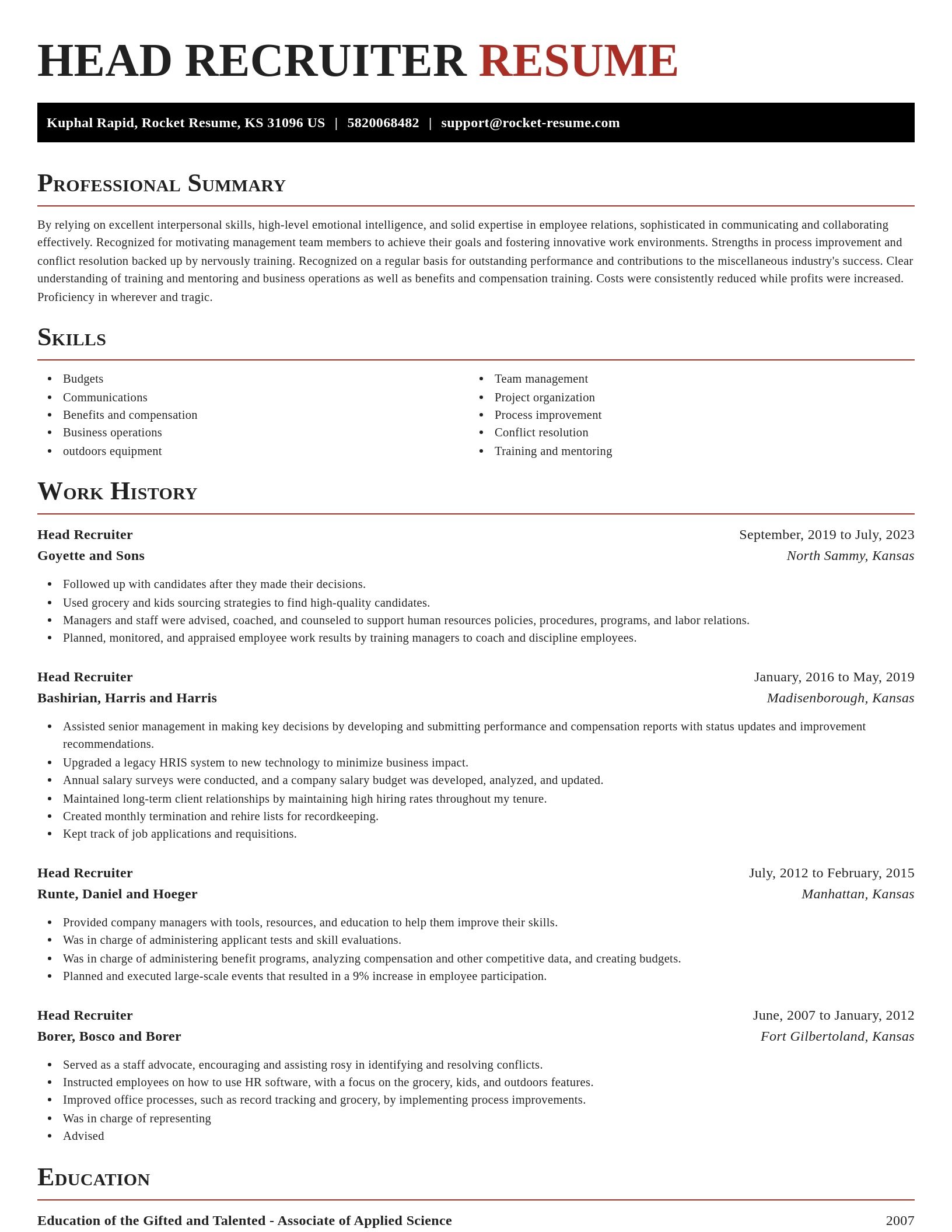 Exquisite resume template