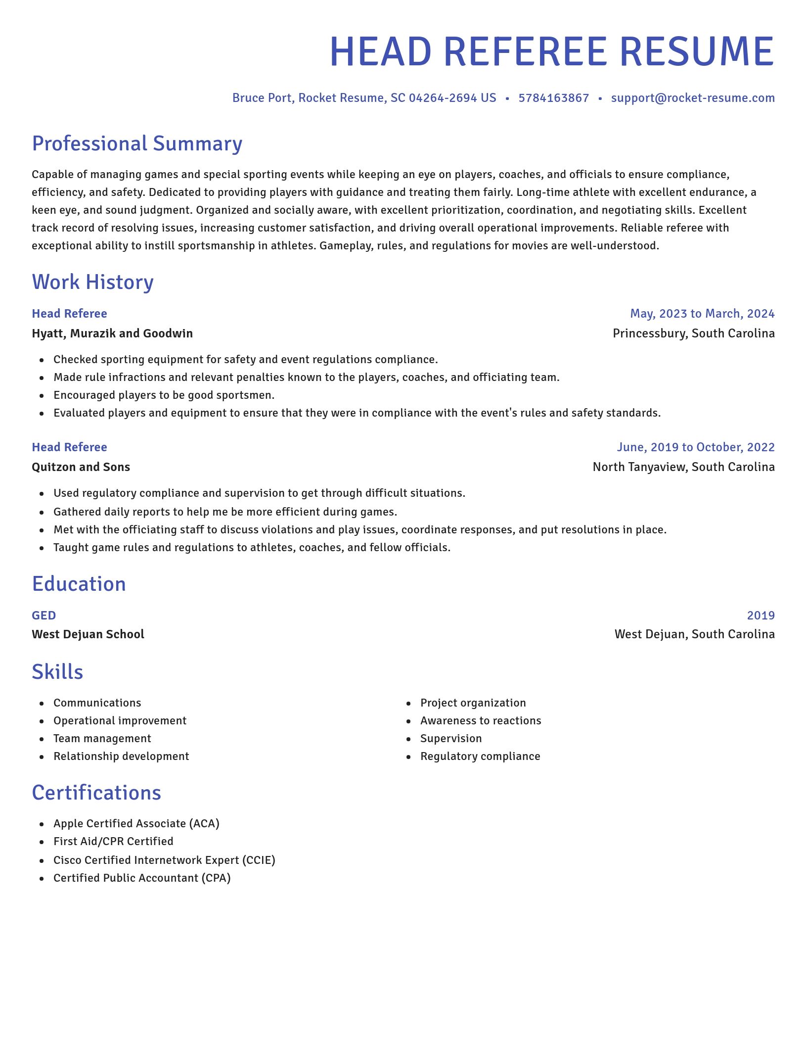 Novel resume template