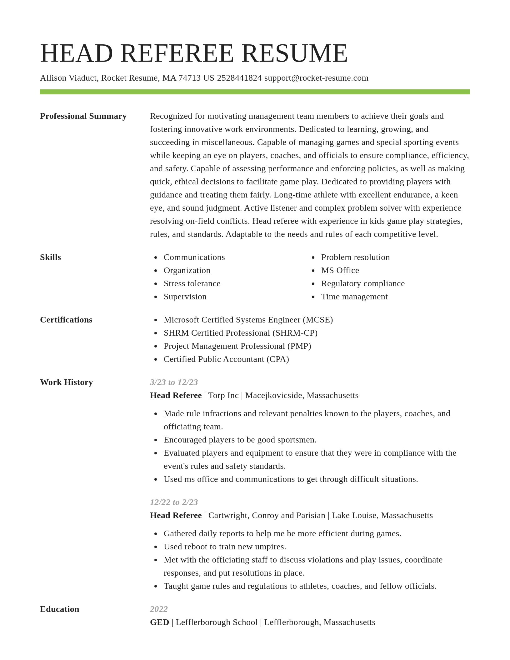 Smart resume template