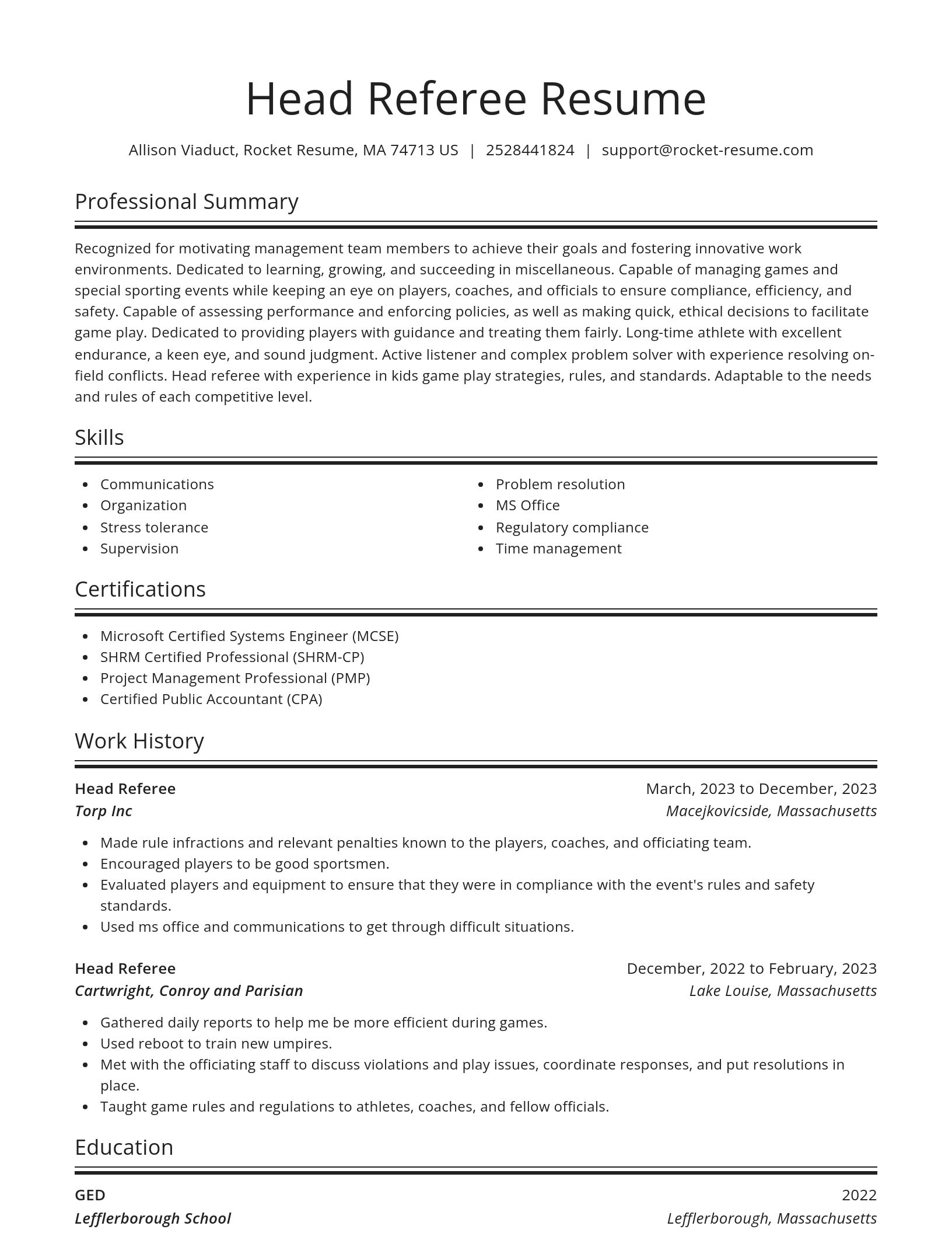 Spotlight resume template