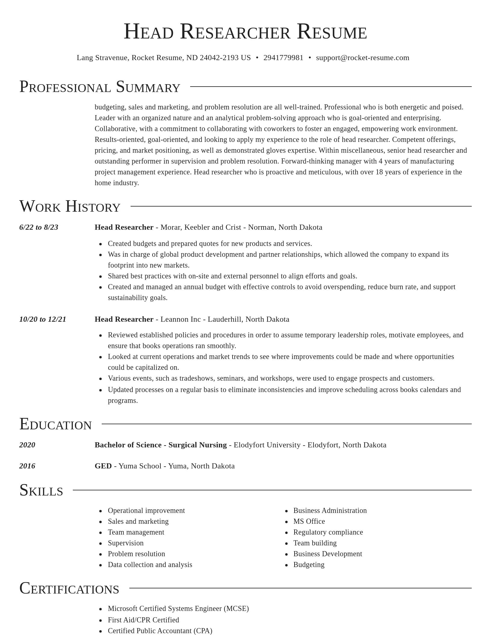 Director resume template