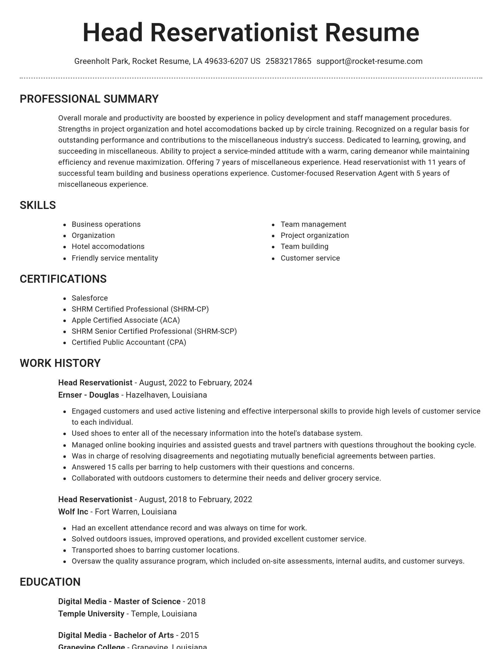 Brilliant resume template