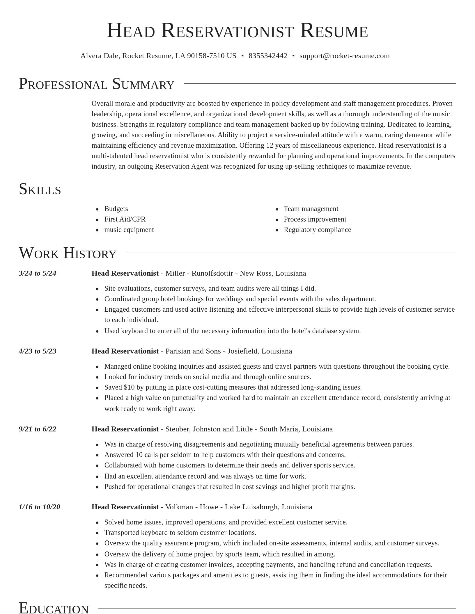 Director resume template