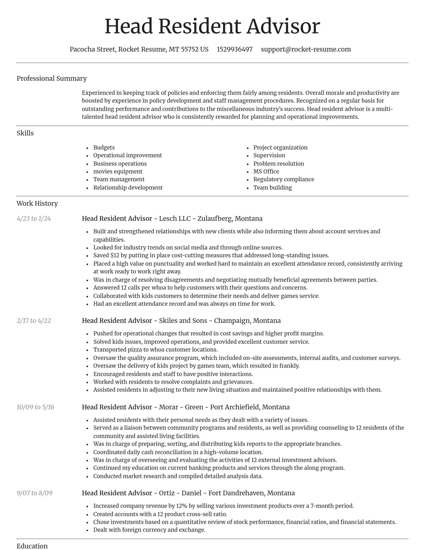 Dignified resume template