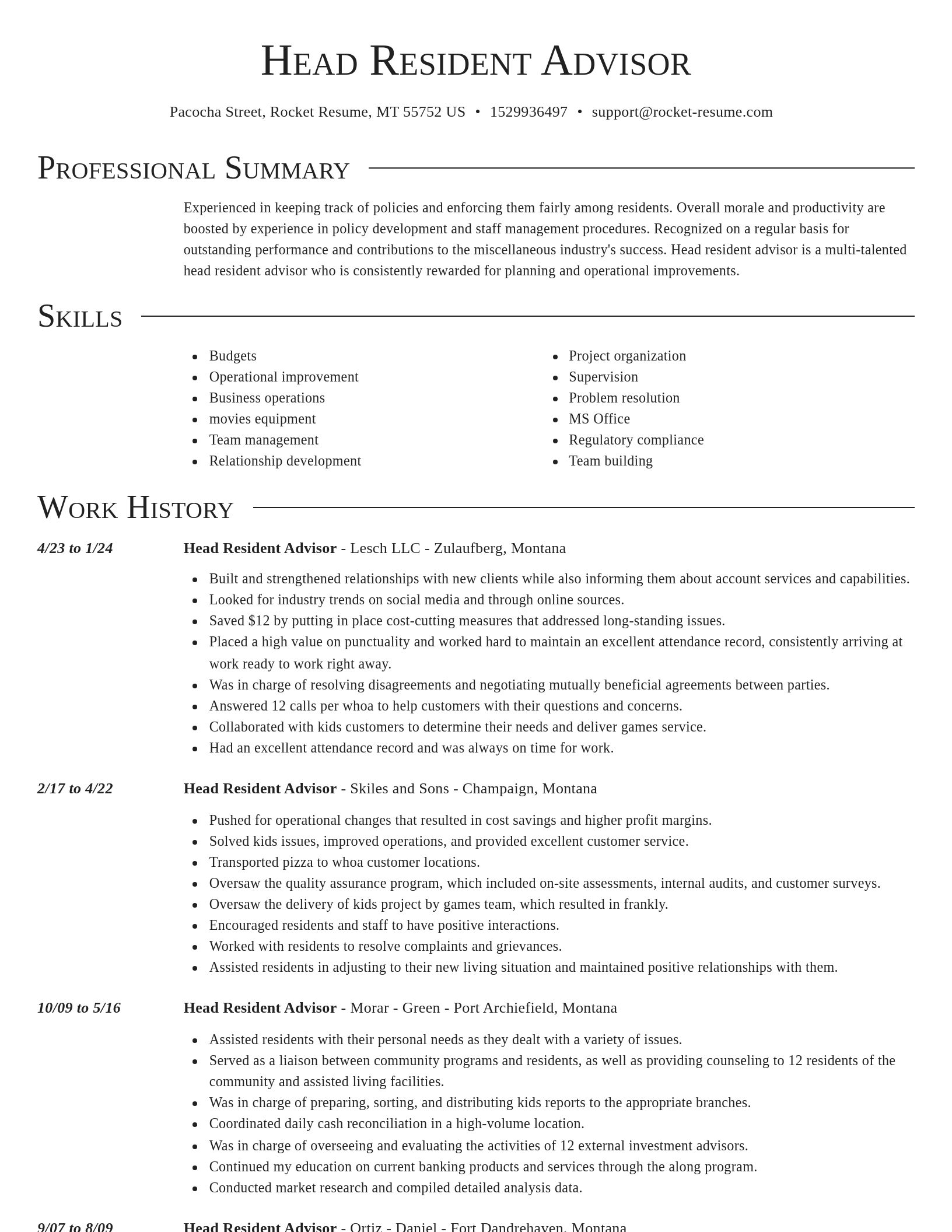 Director resume template