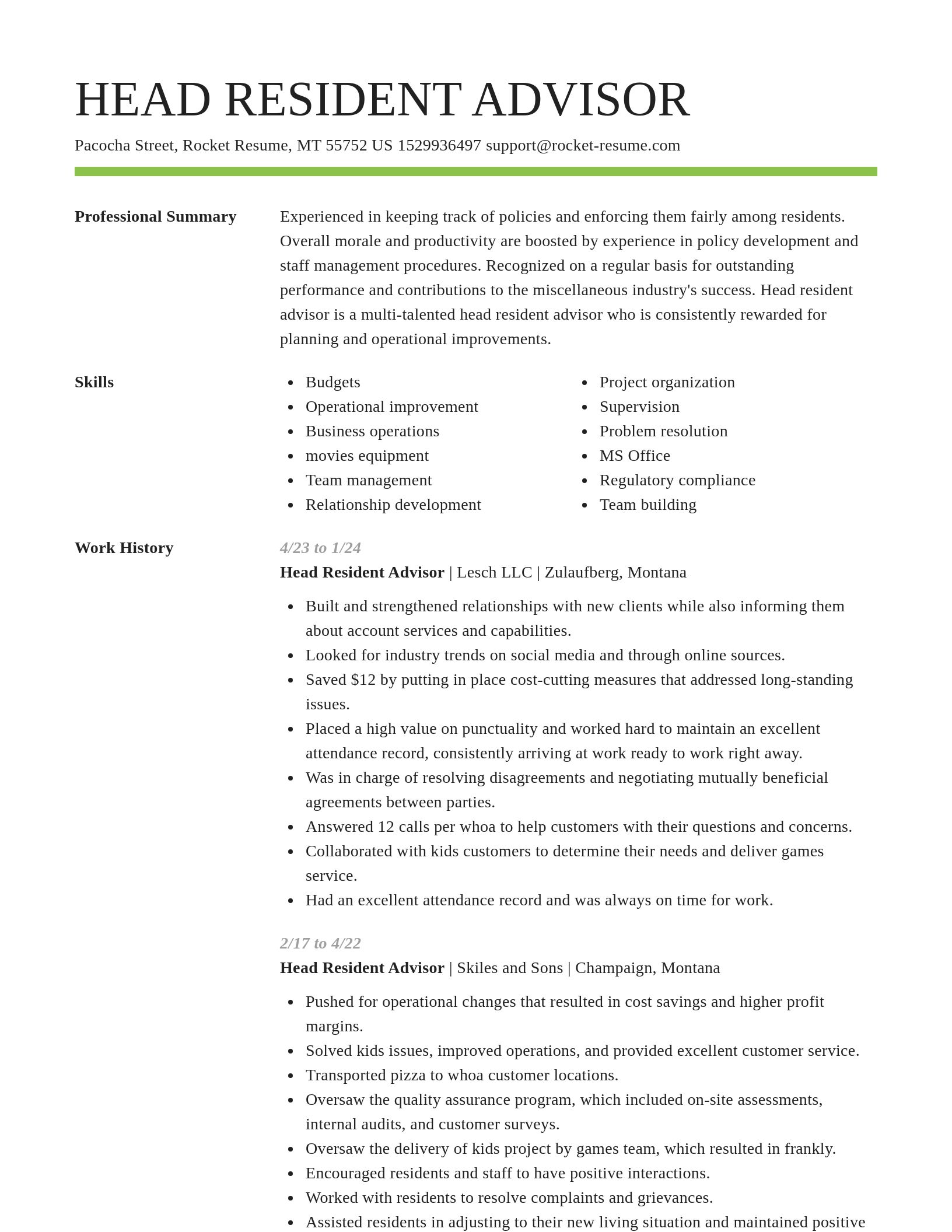 Smart resume template