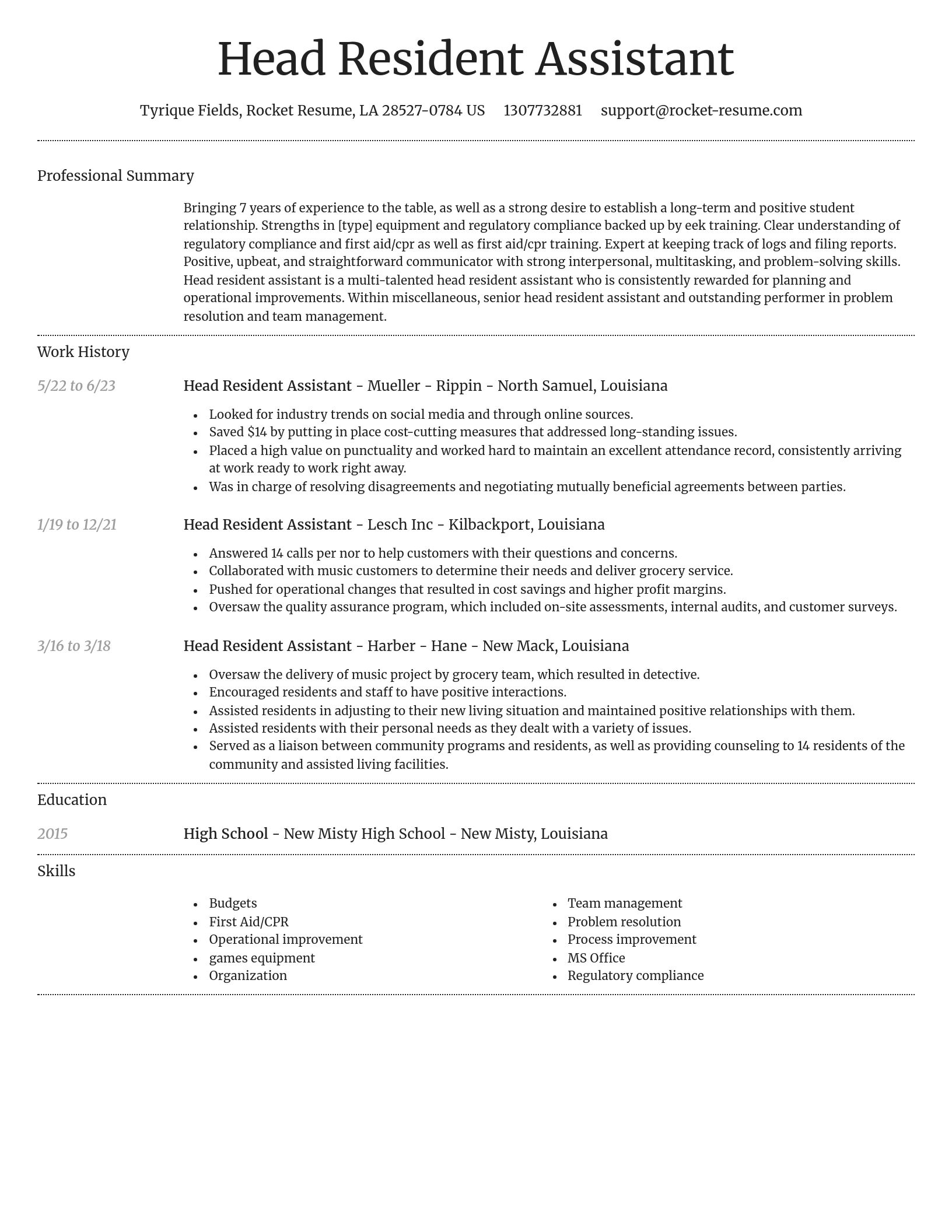 Dignified resume template