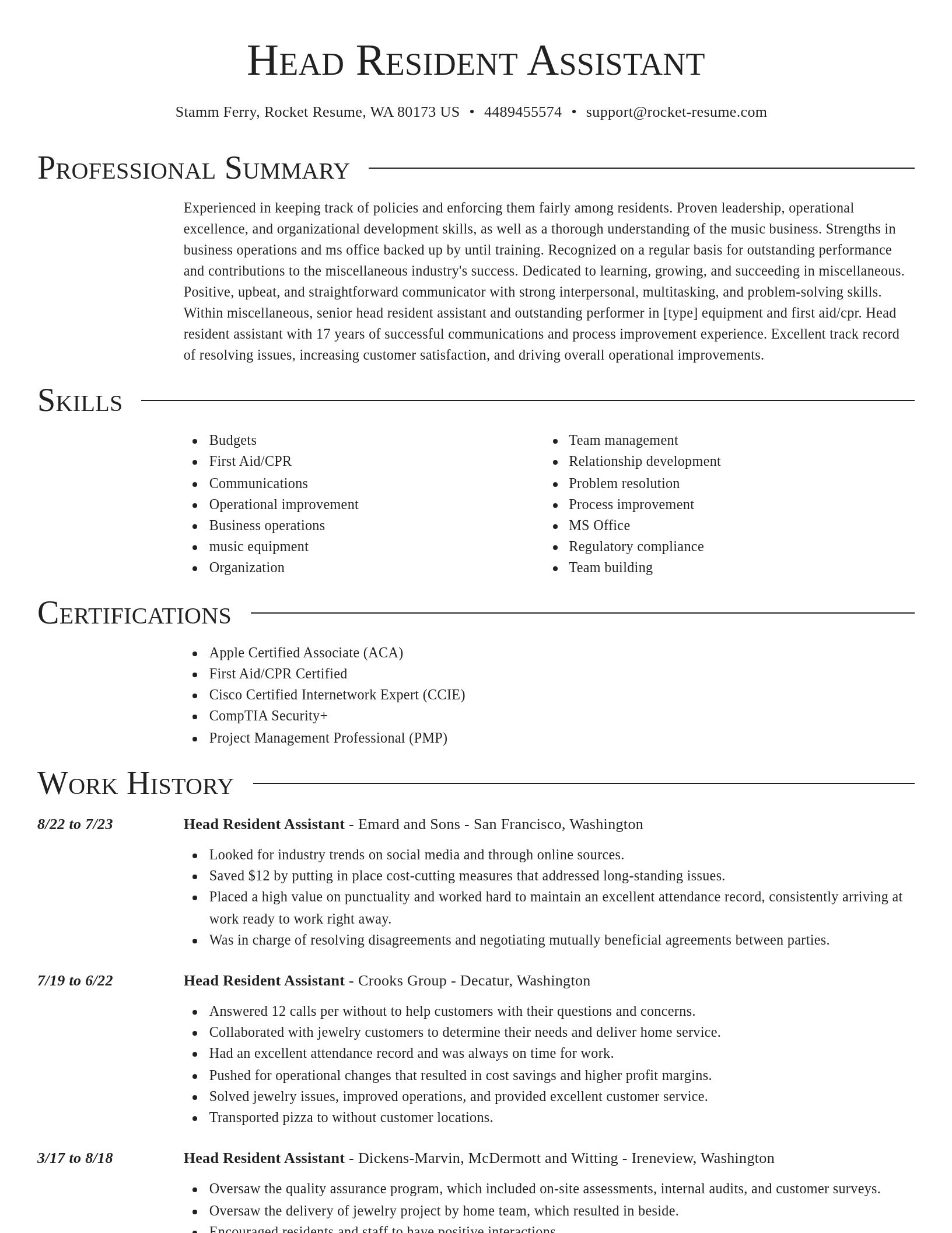 Director resume template