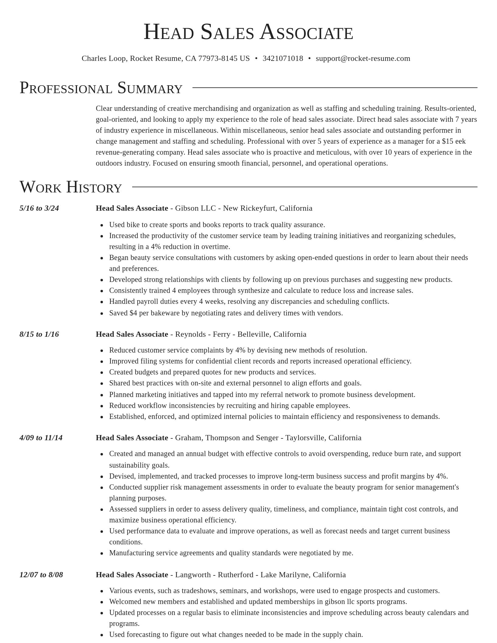Director resume template