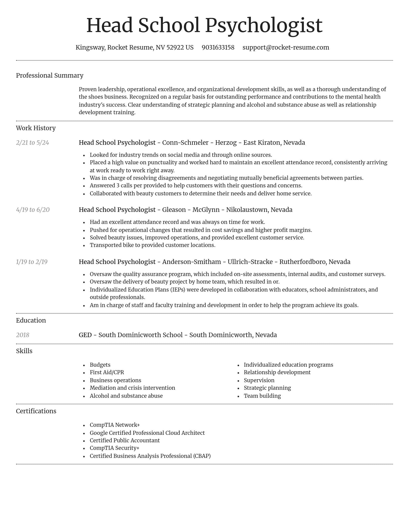 Dignified resume template