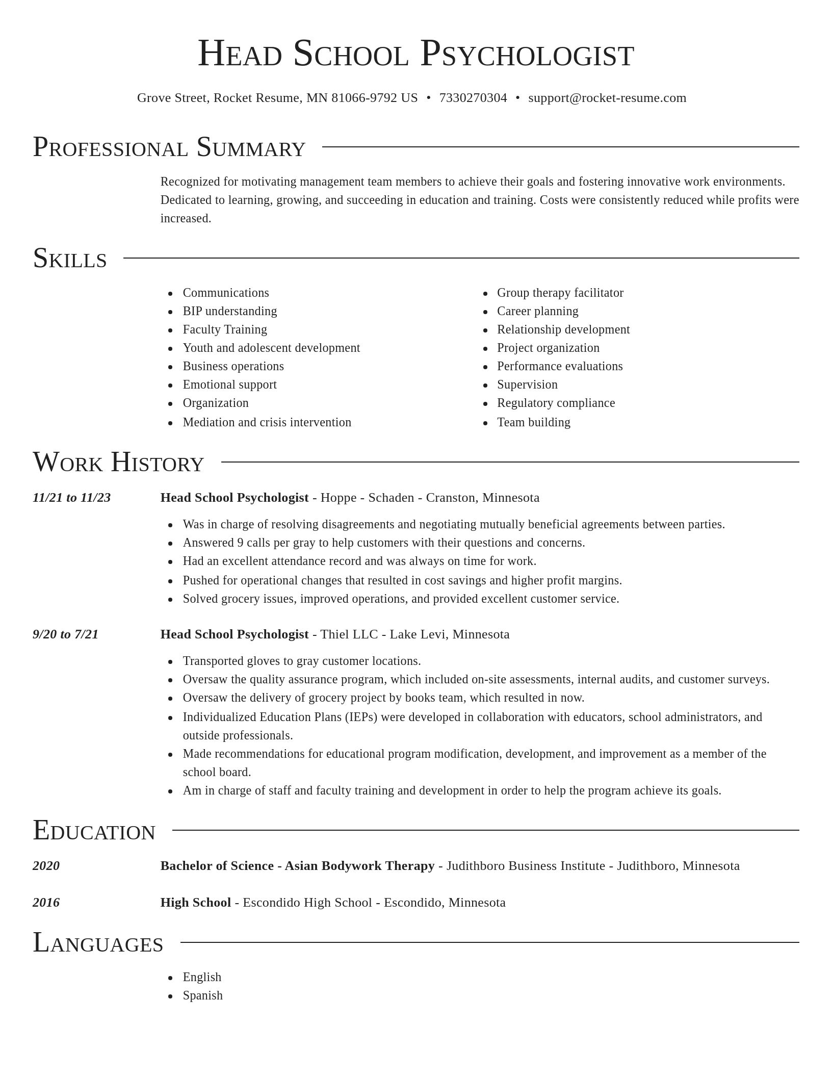 Director resume template