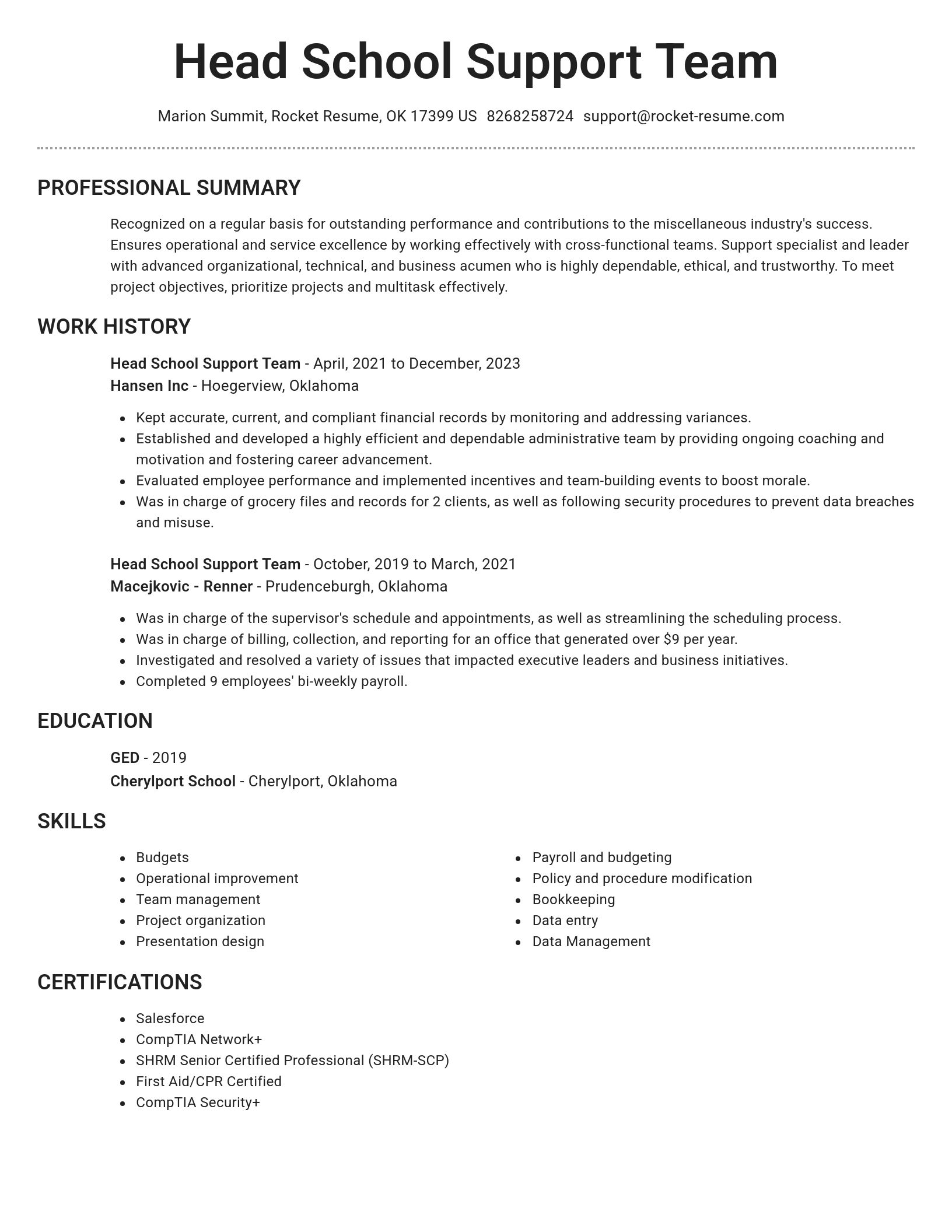 Brilliant resume template