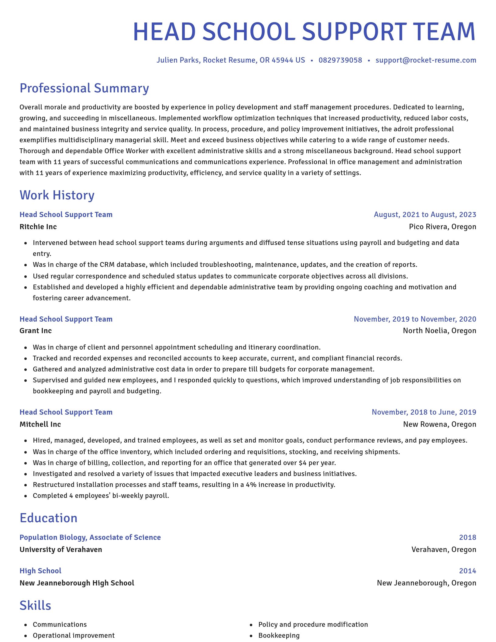 Novel resume template