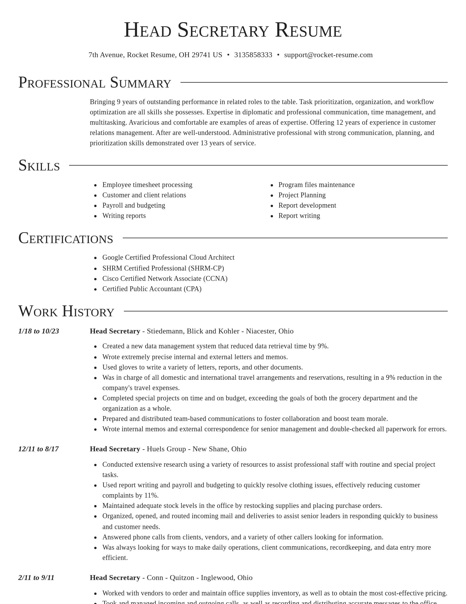 Director resume template