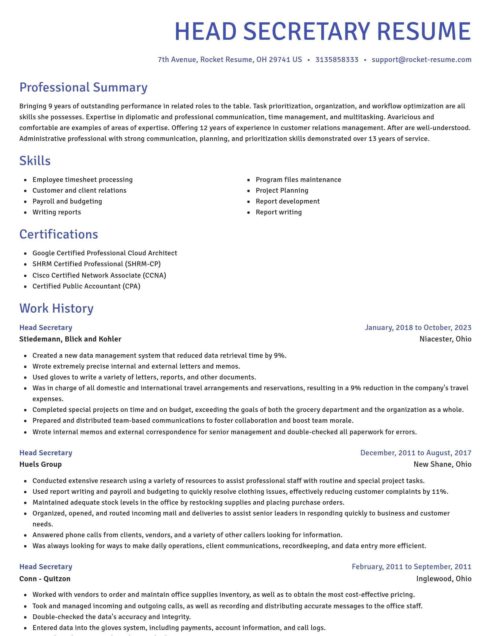 Novel resume template