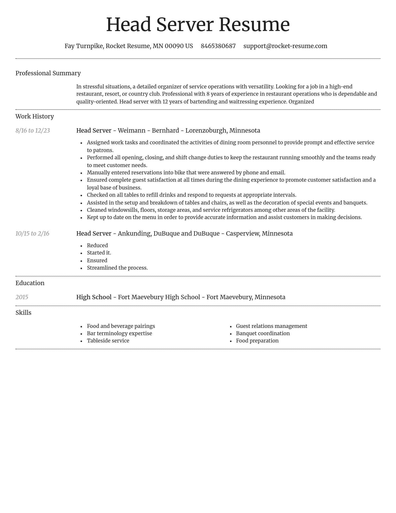 Dignified resume template