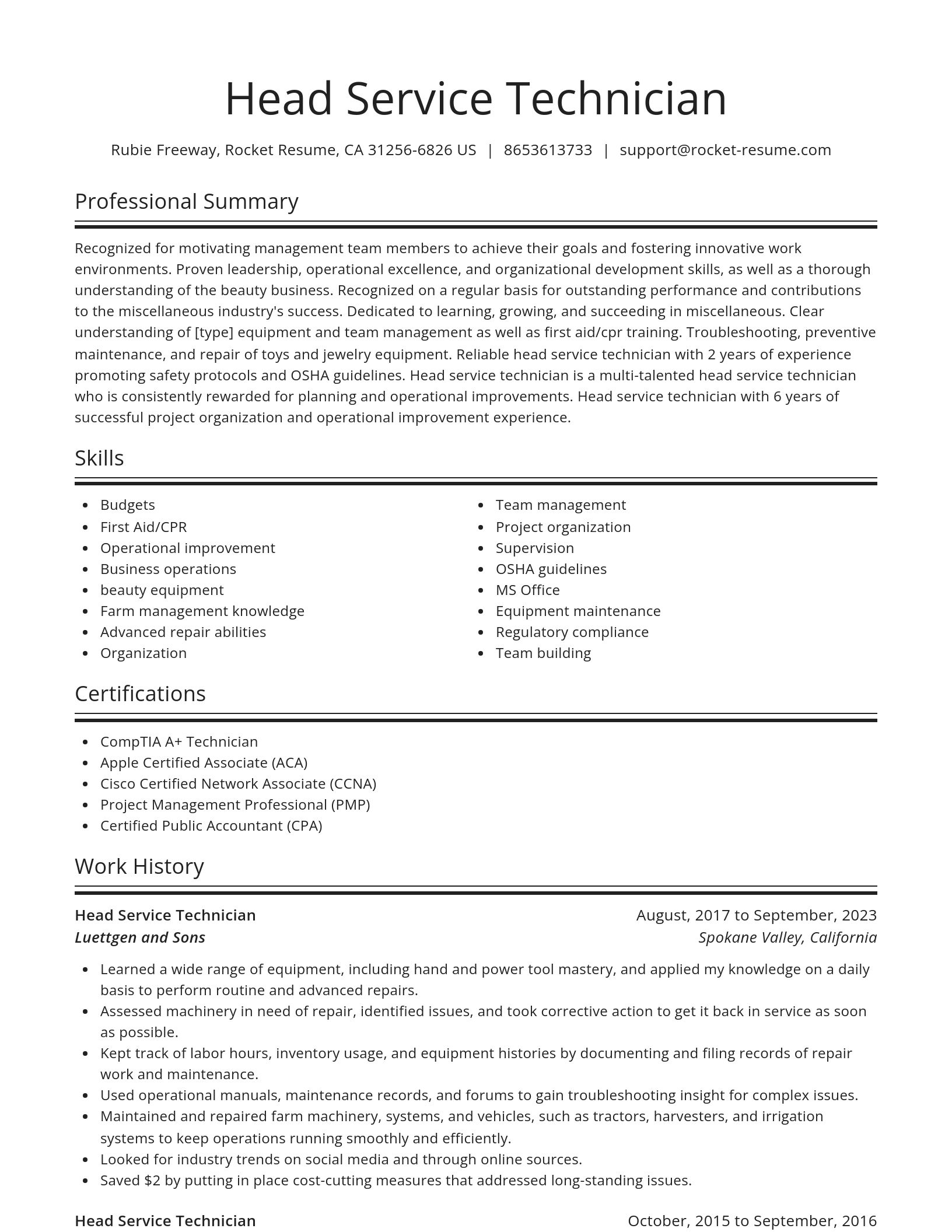 Spotlight resume template