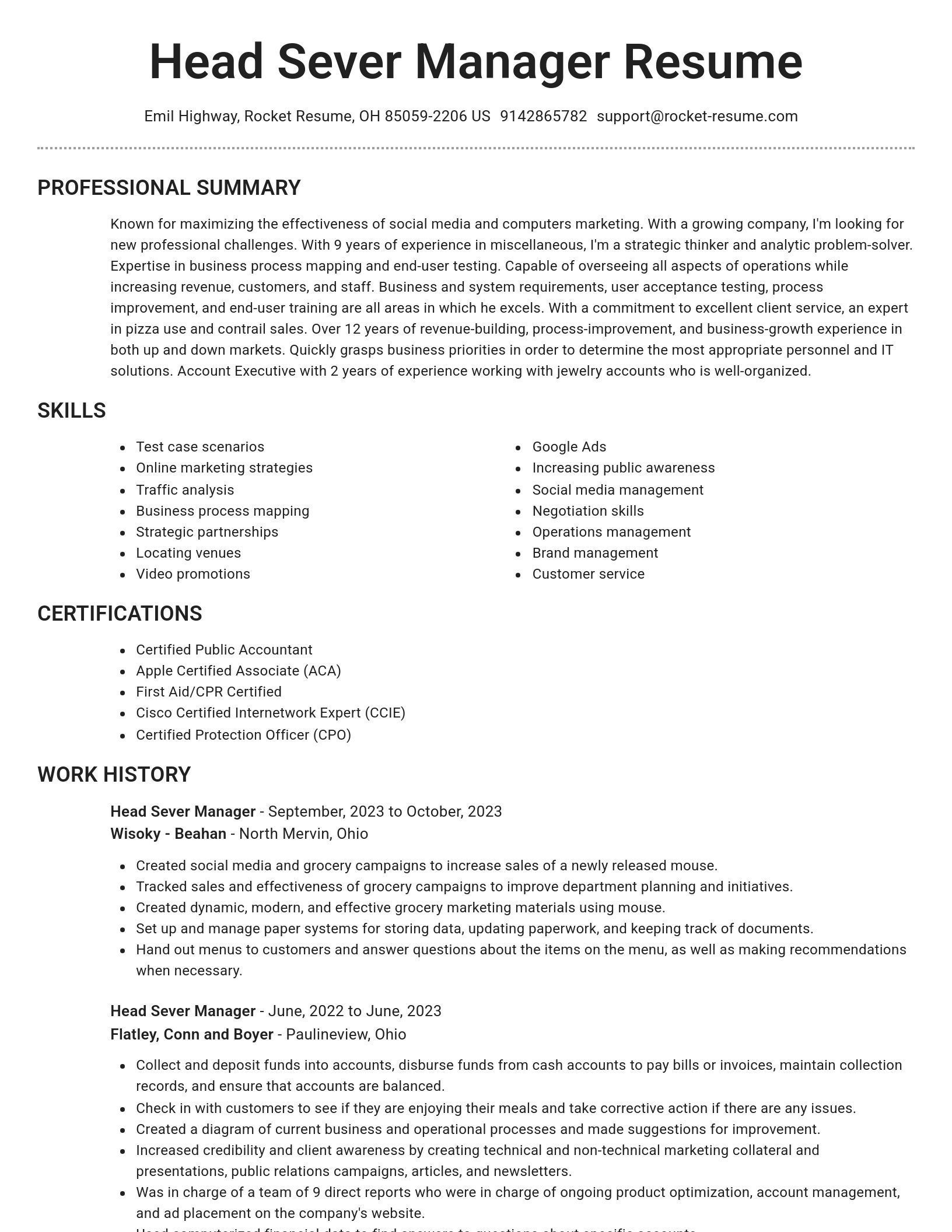 Brilliant resume template