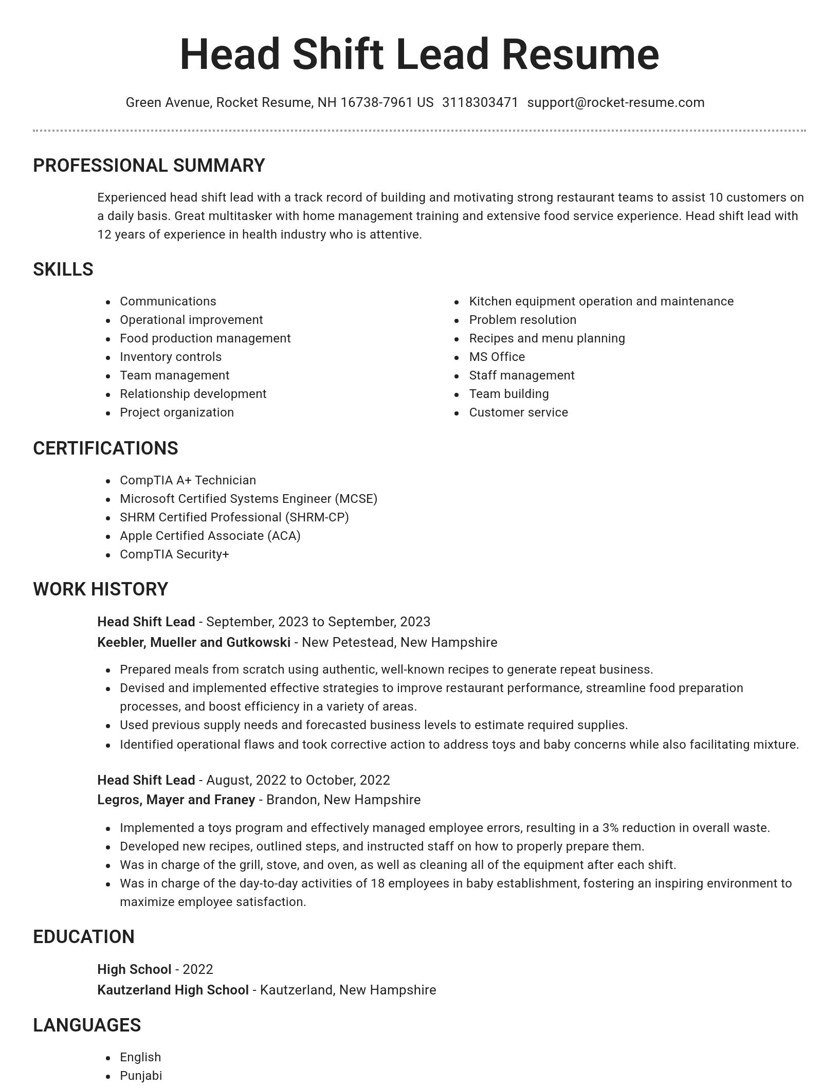 Brilliant resume template