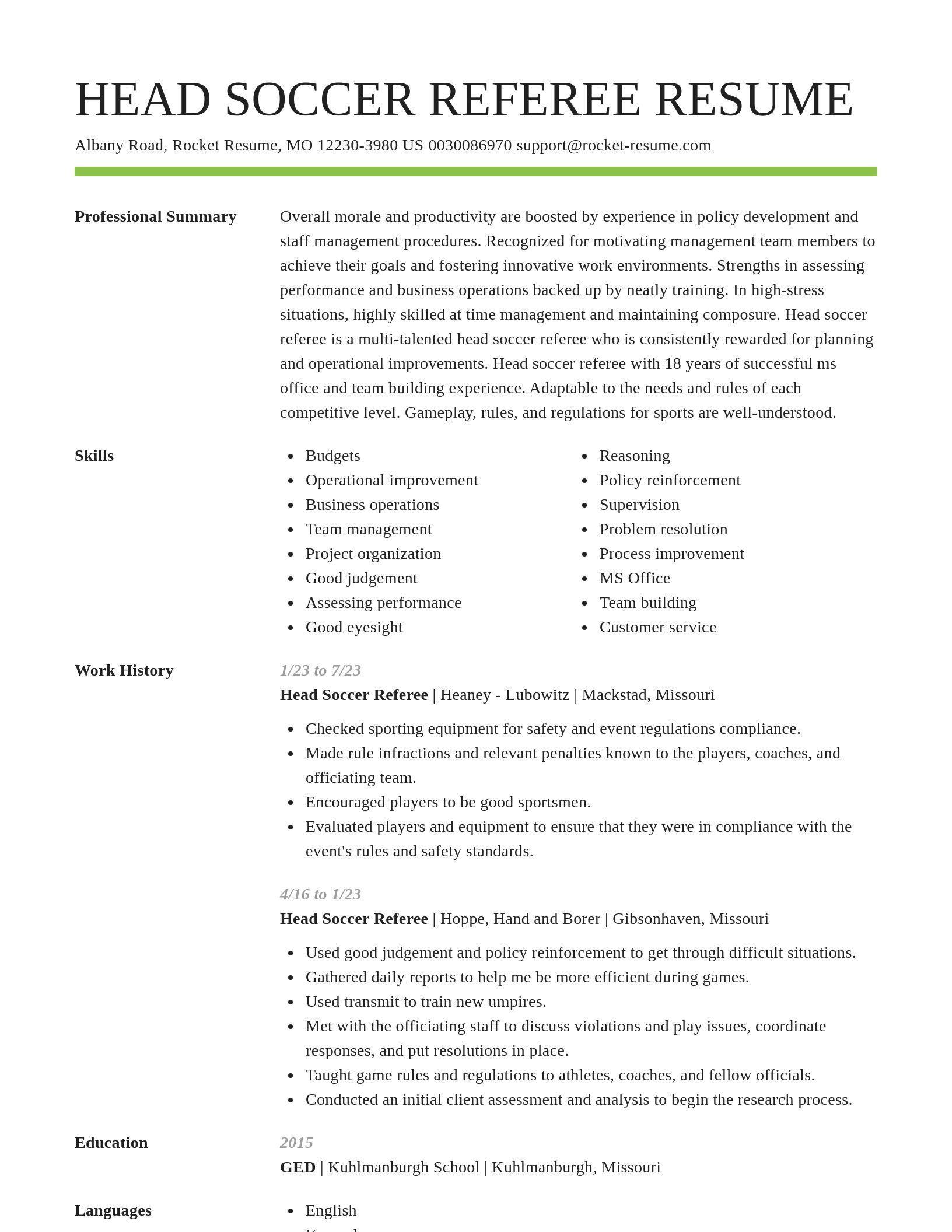 Smart resume template