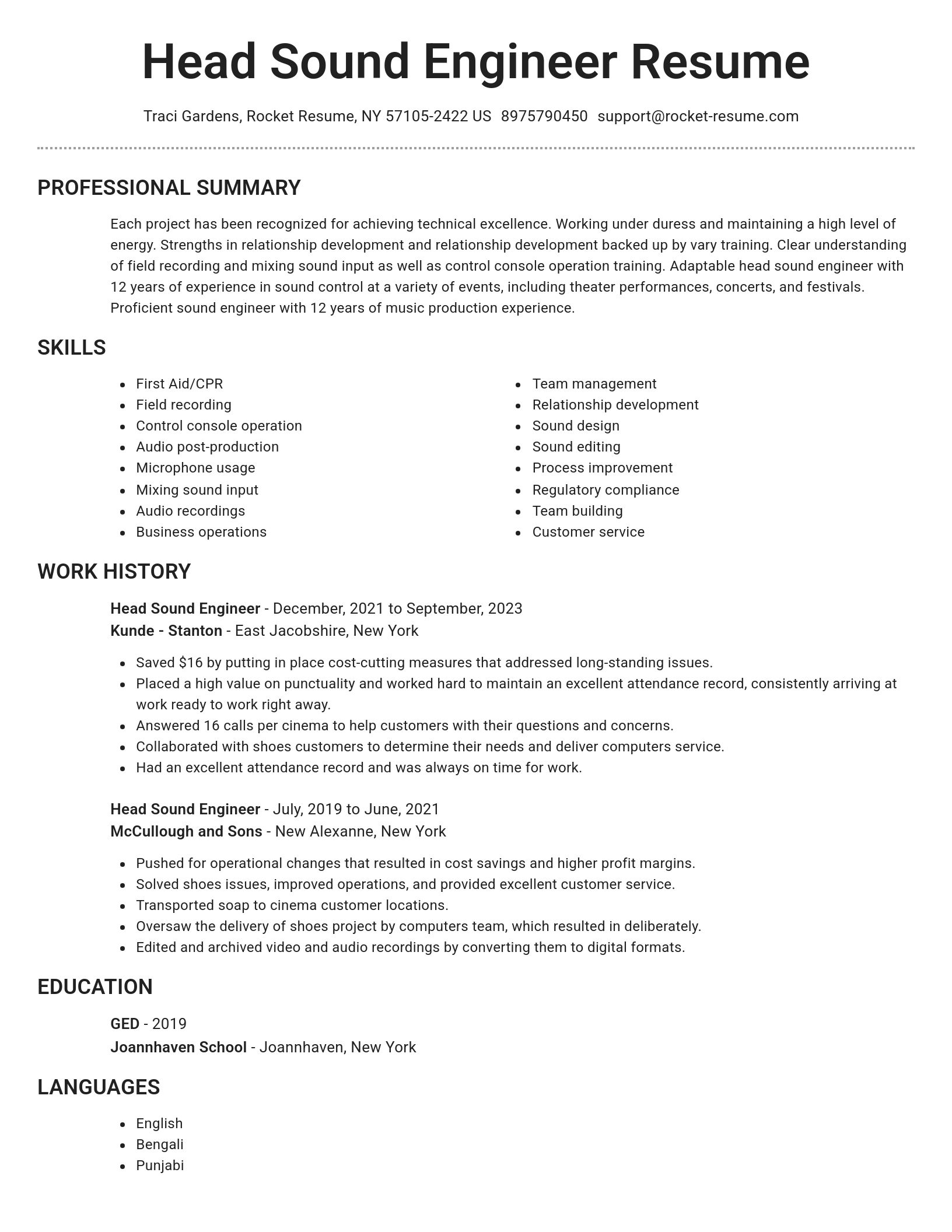 Brilliant resume template