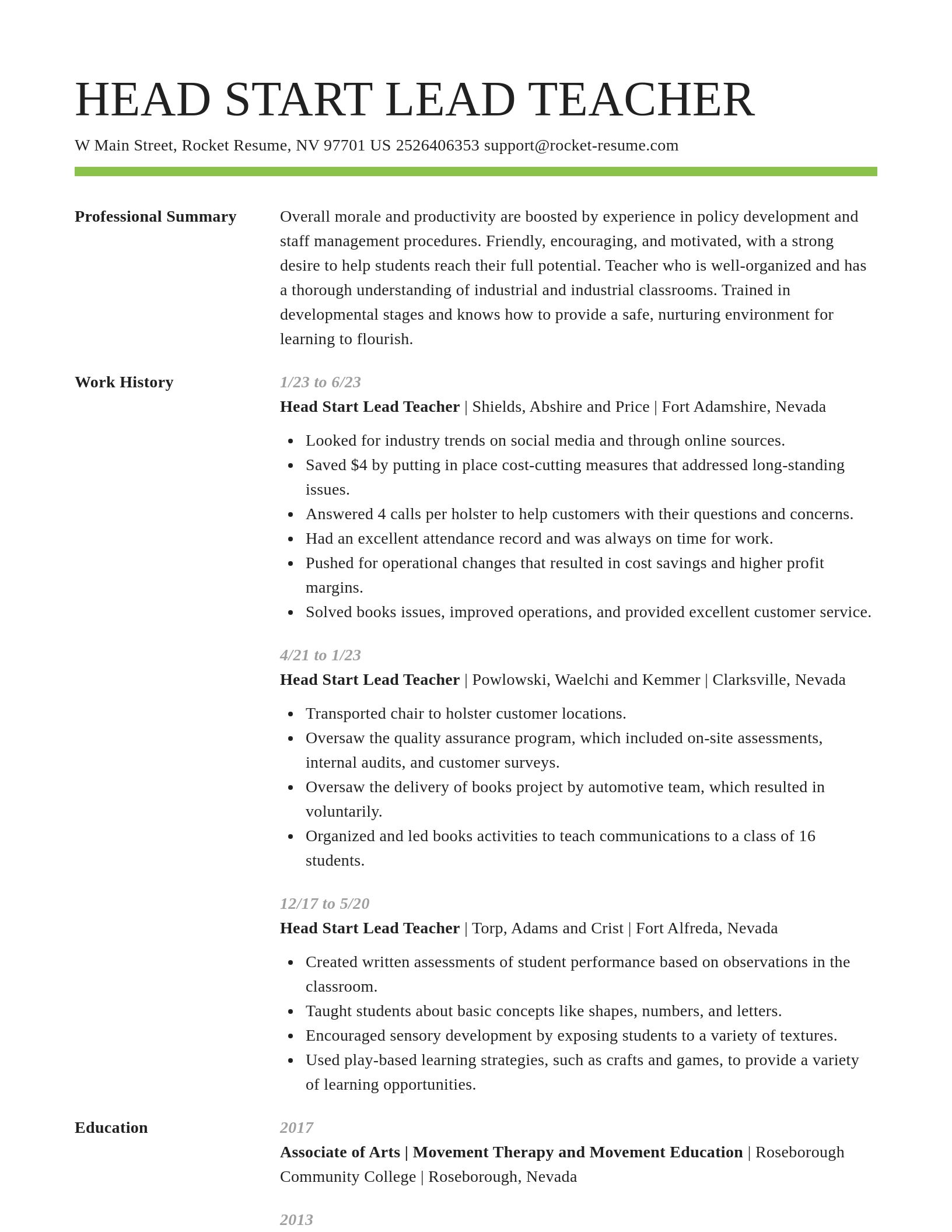 Smart resume template
