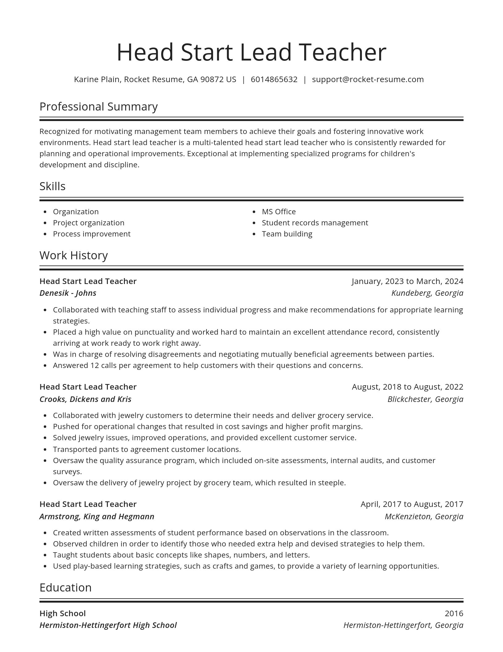 Spotlight resume template