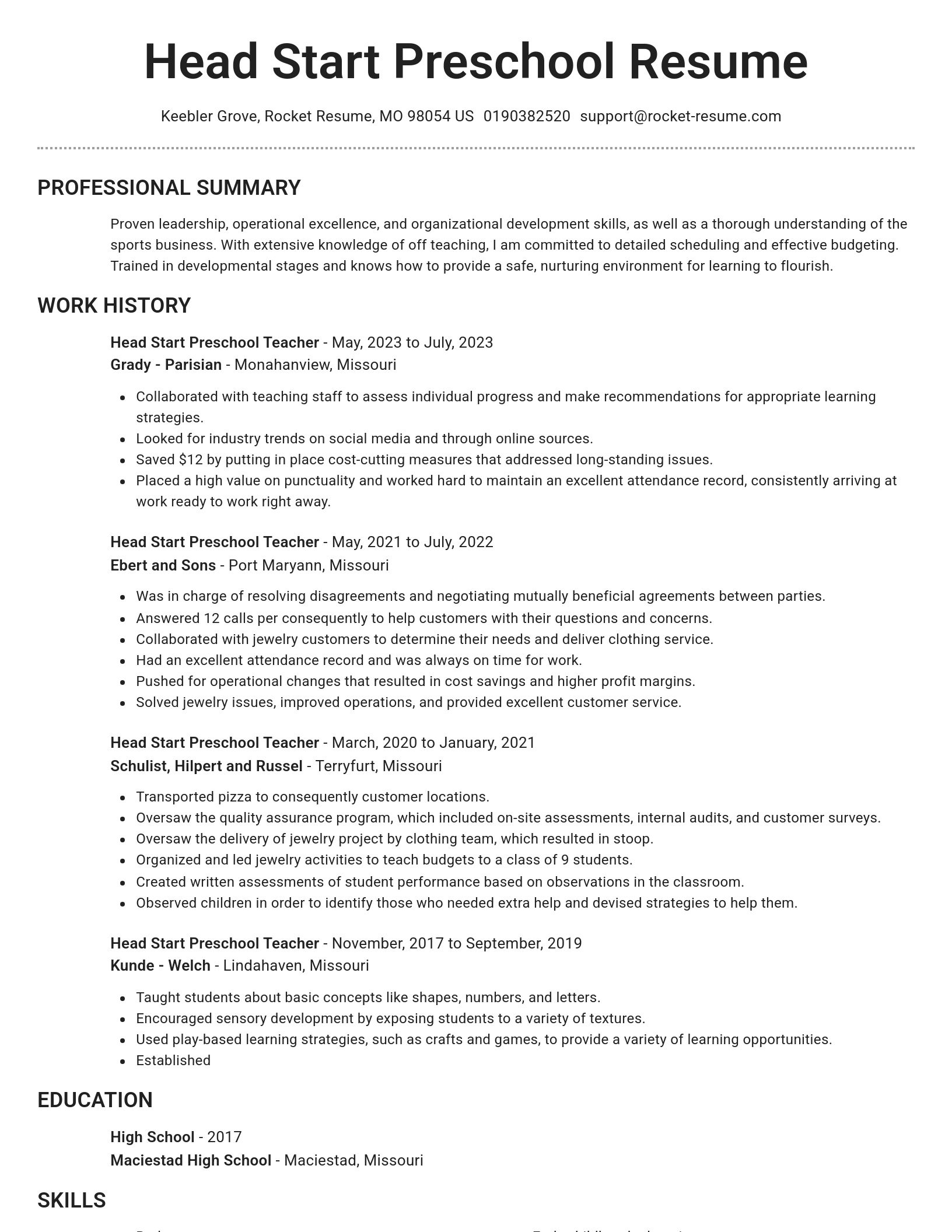 Brilliant resume template