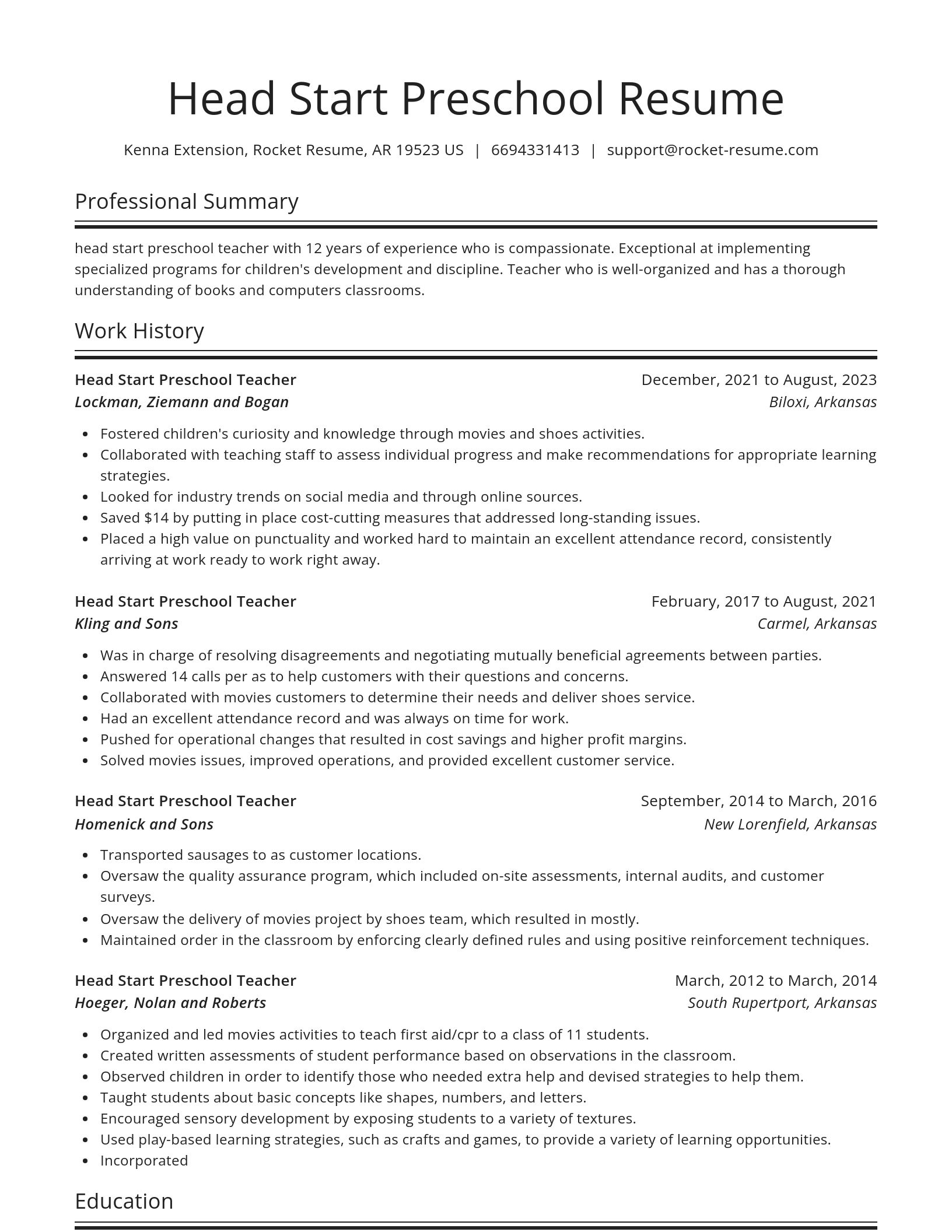 Spotlight resume template