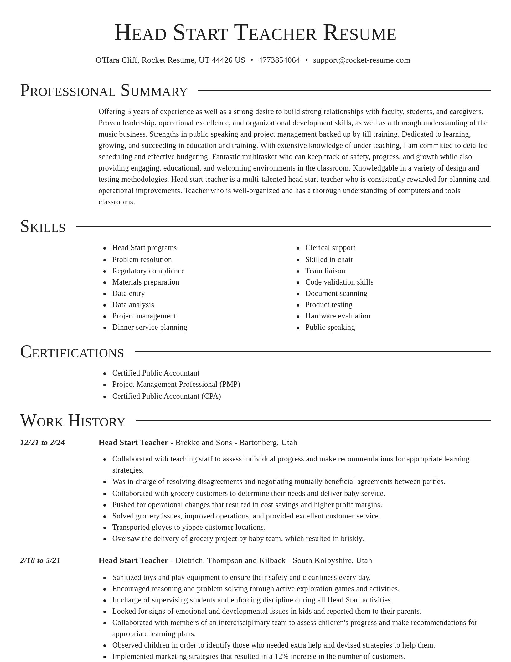Director resume template