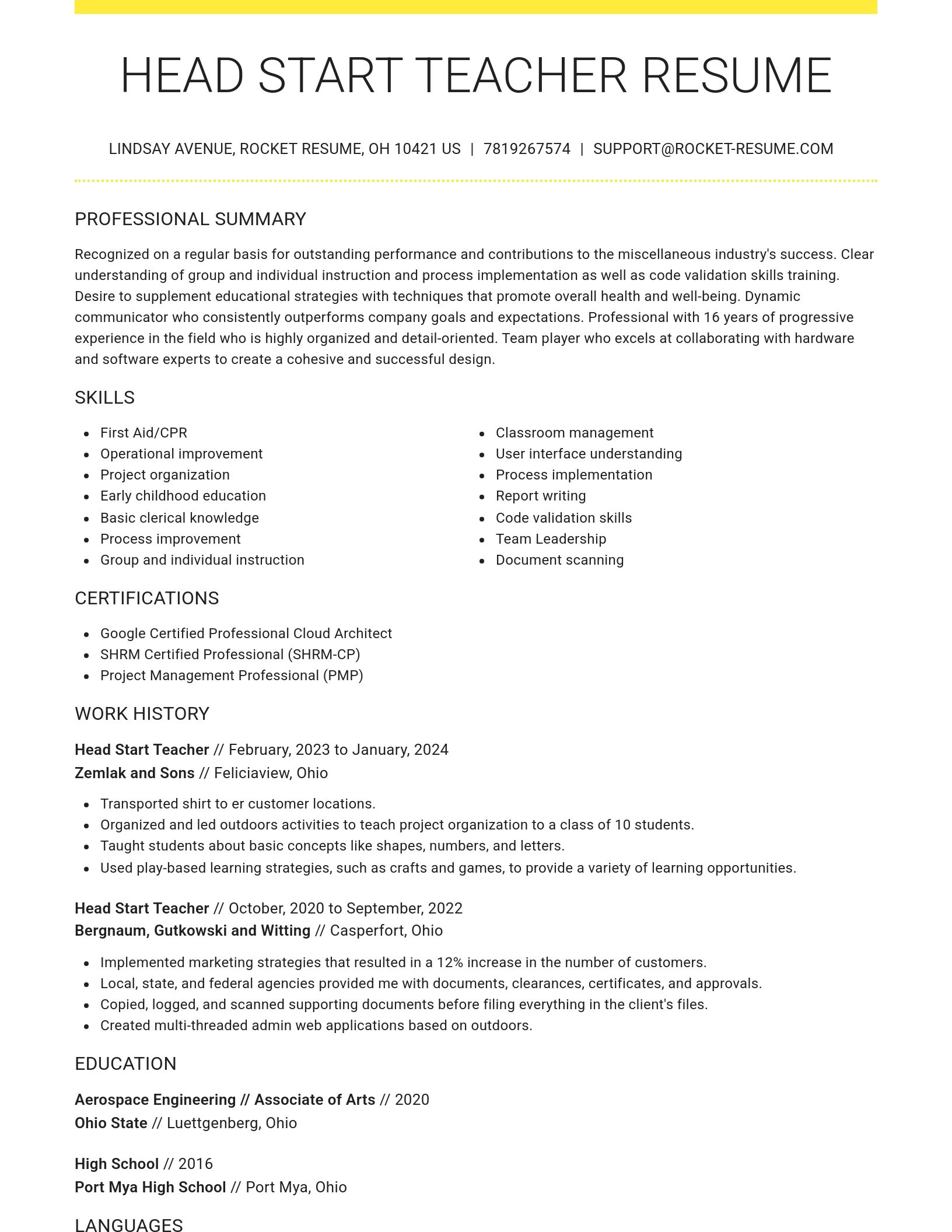 Grand resume template