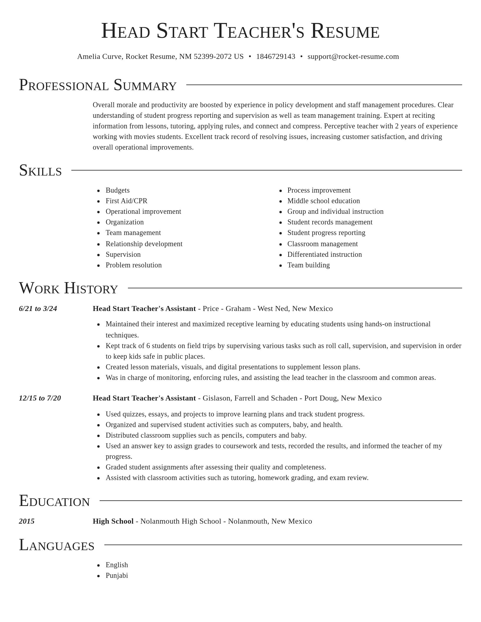 Director resume template