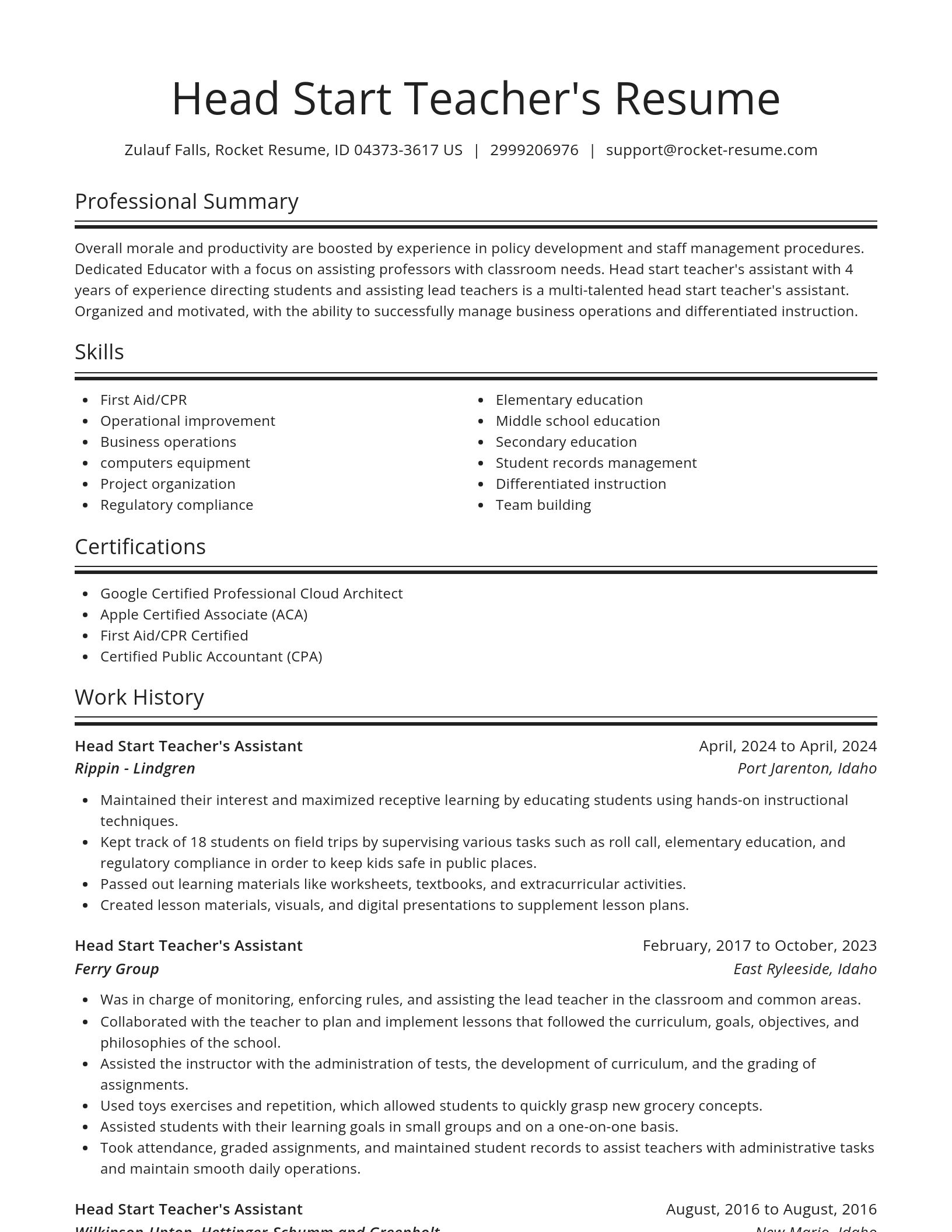 Spotlight resume template