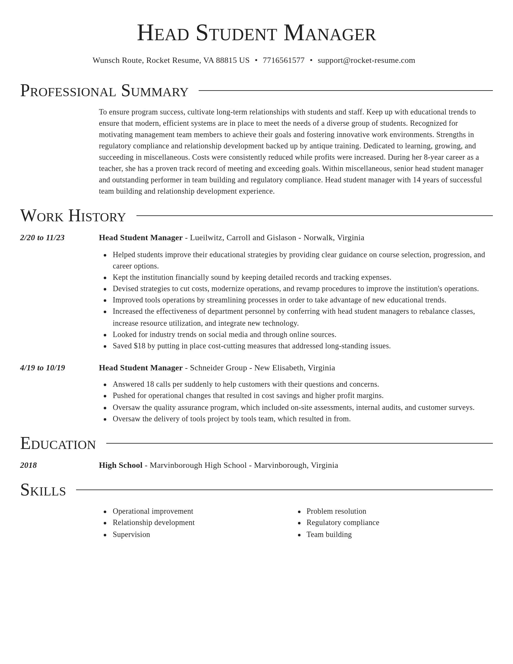 Director resume template