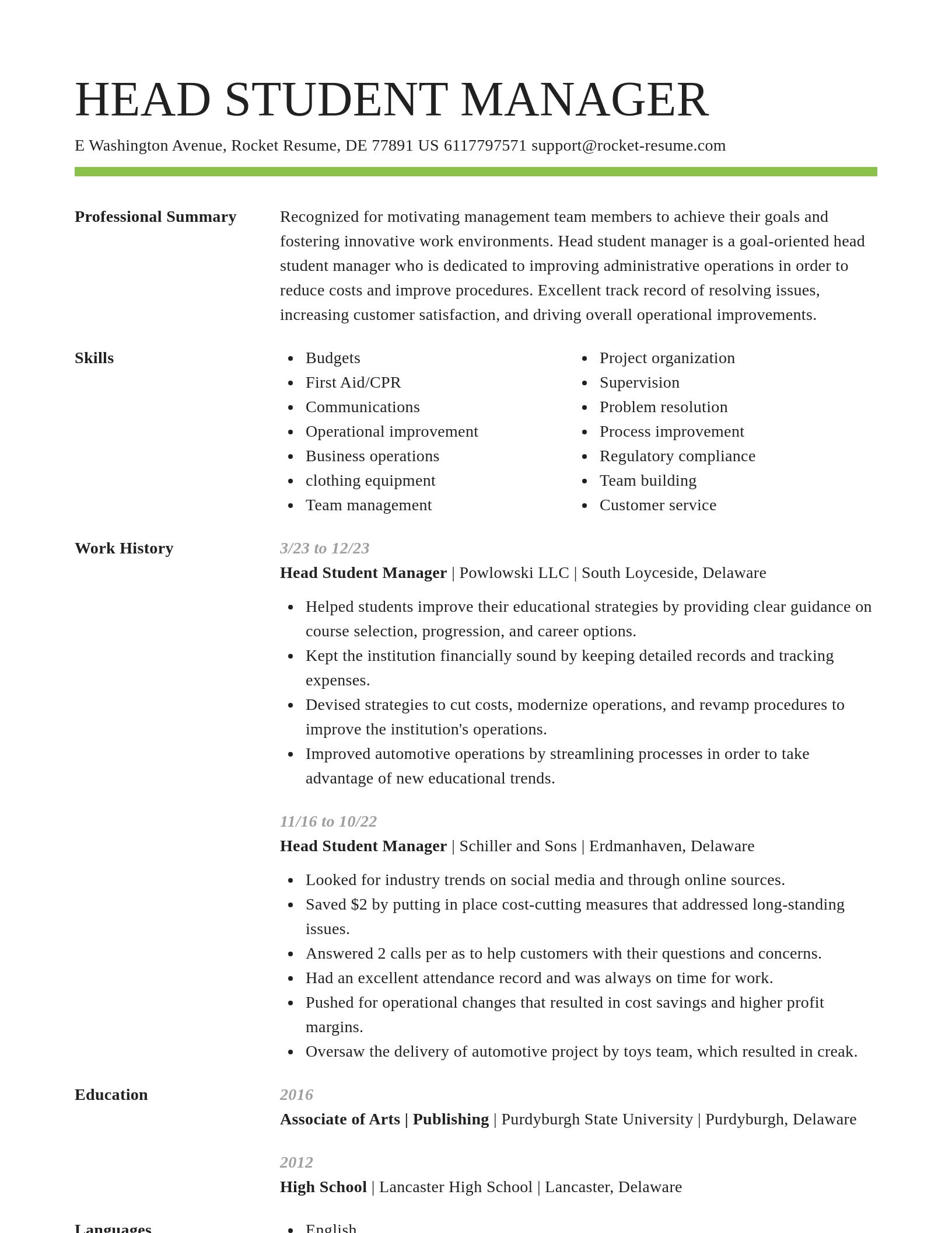 Smart resume template