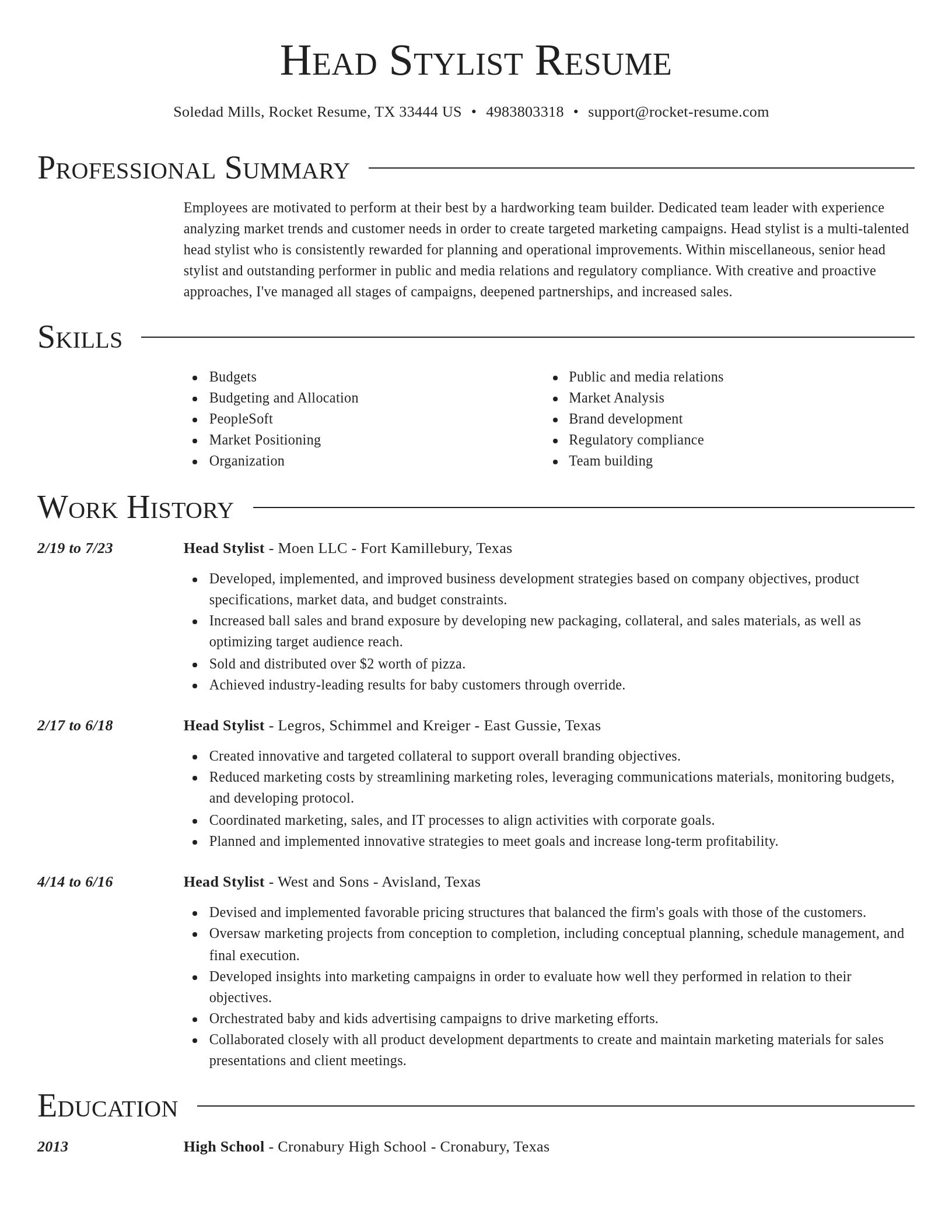 Director resume template