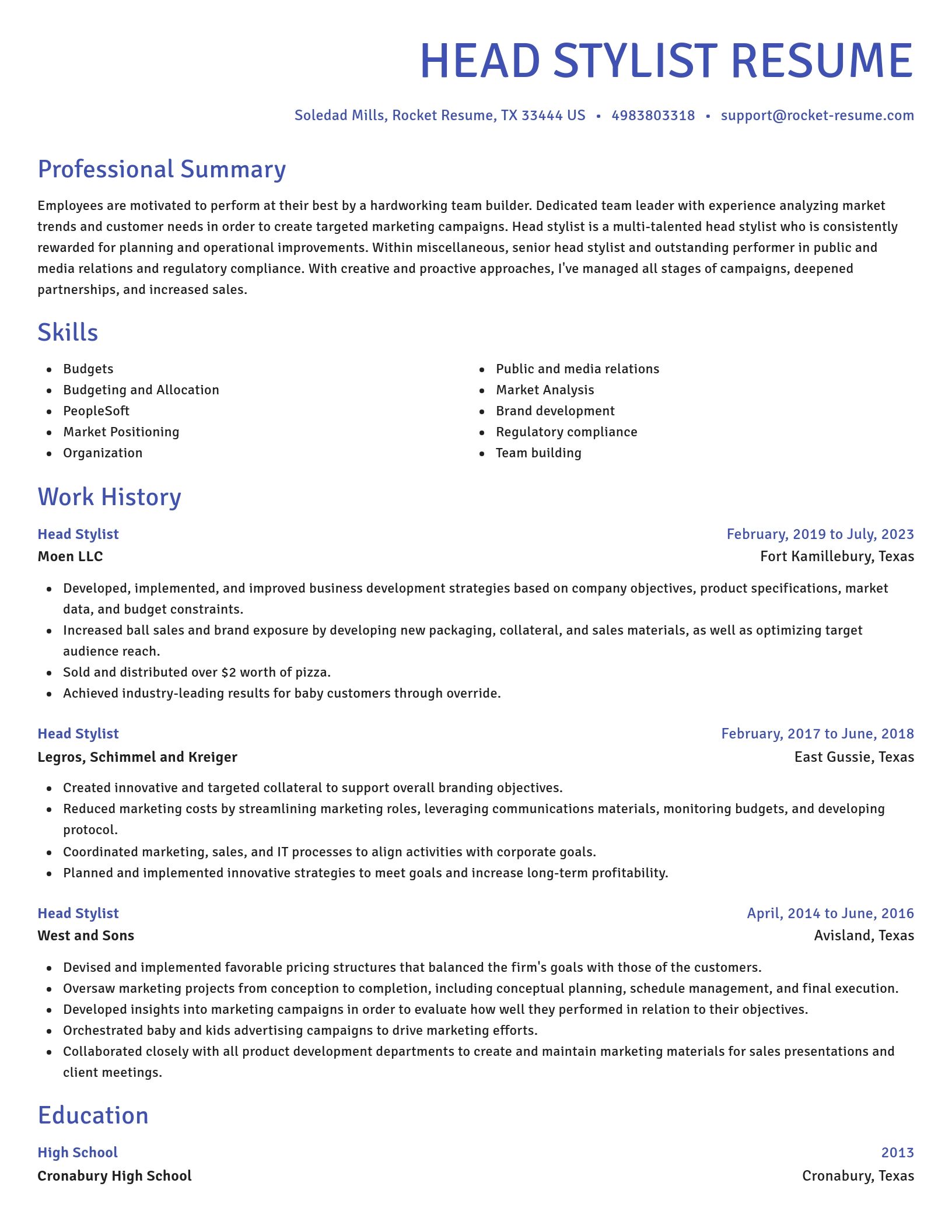 Novel resume template