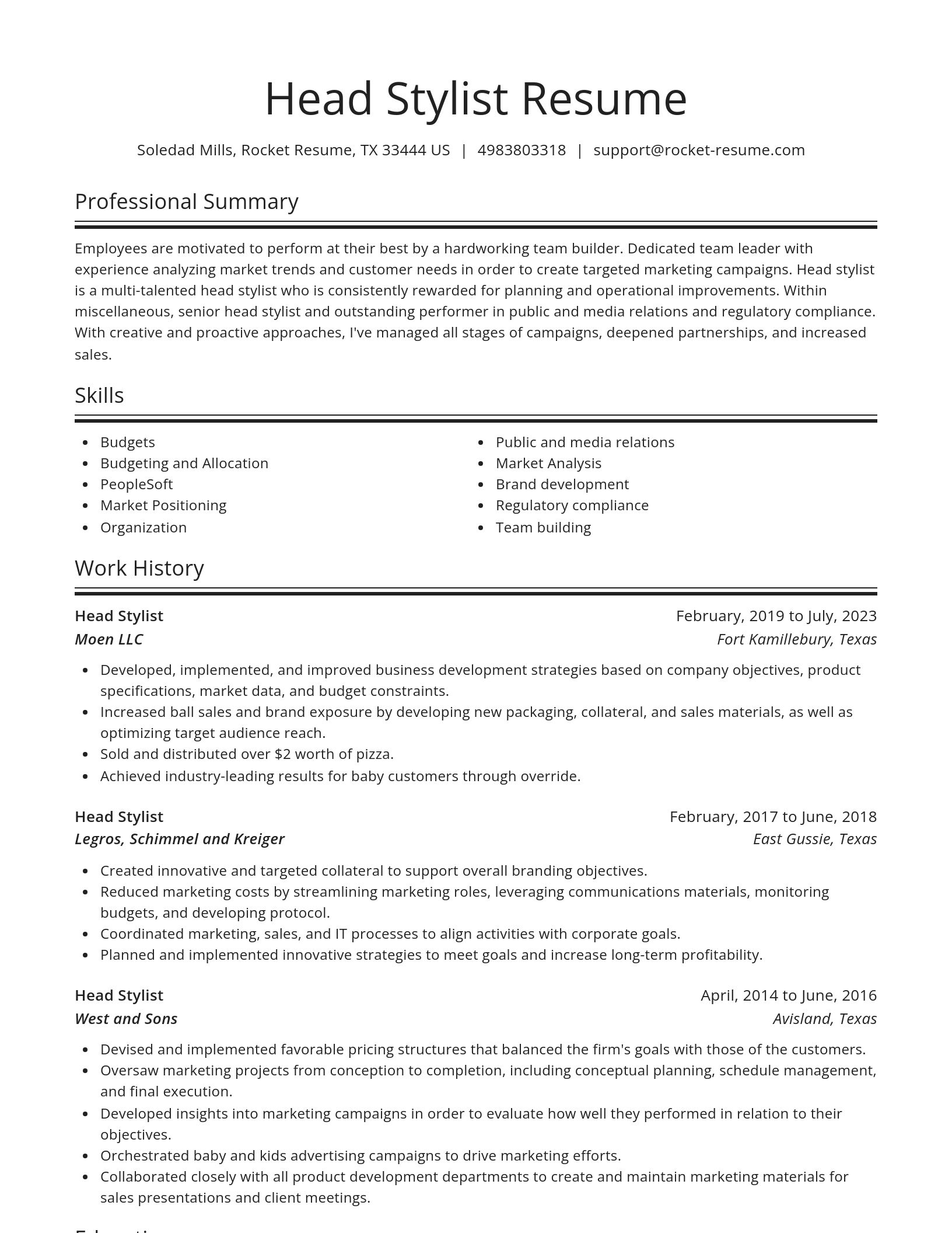 Spotlight resume template