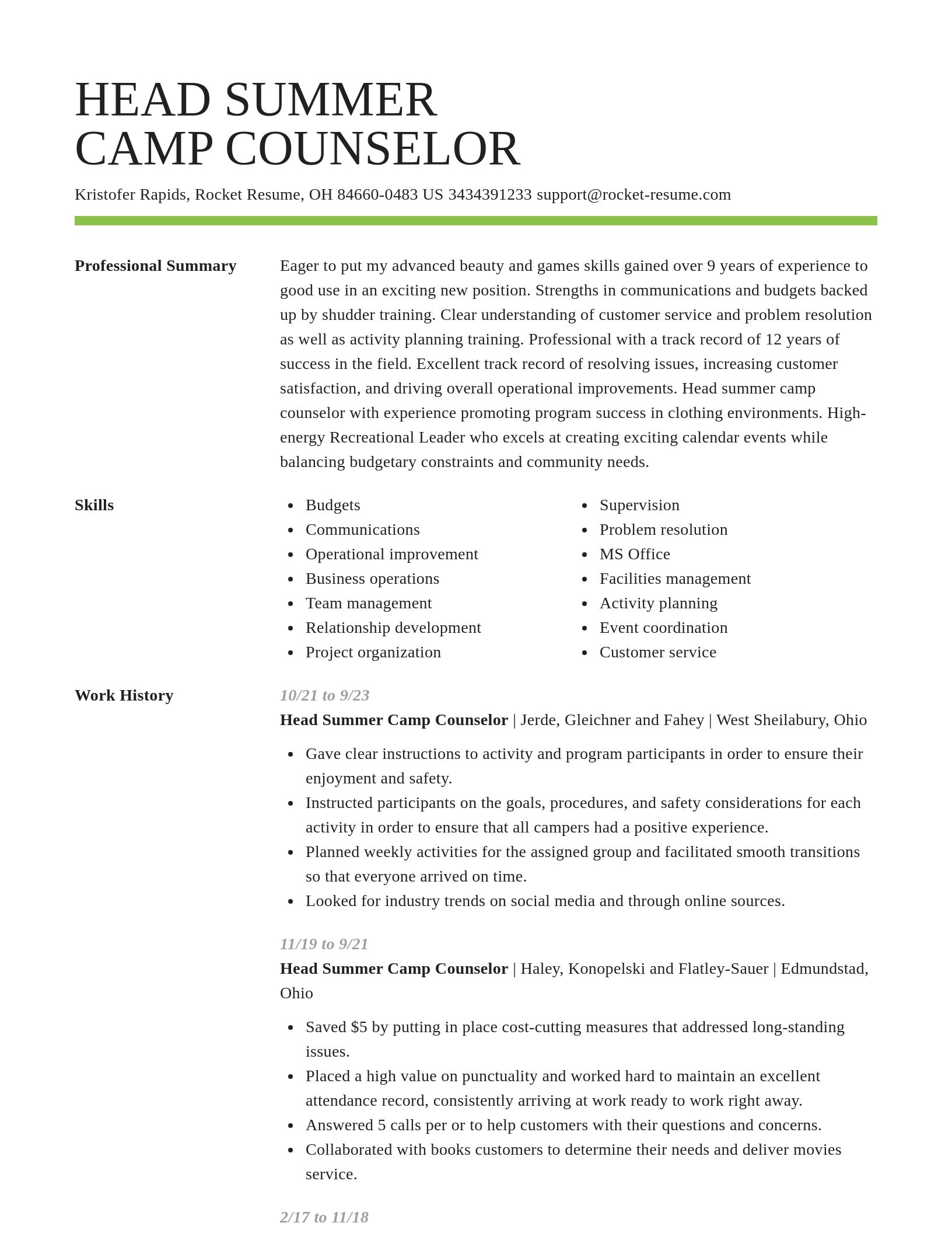 Smart resume template