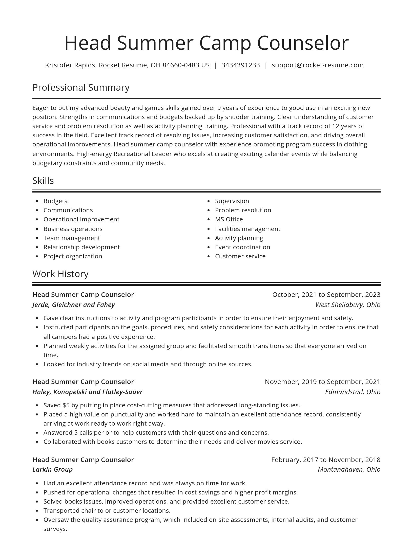 Spotlight resume template