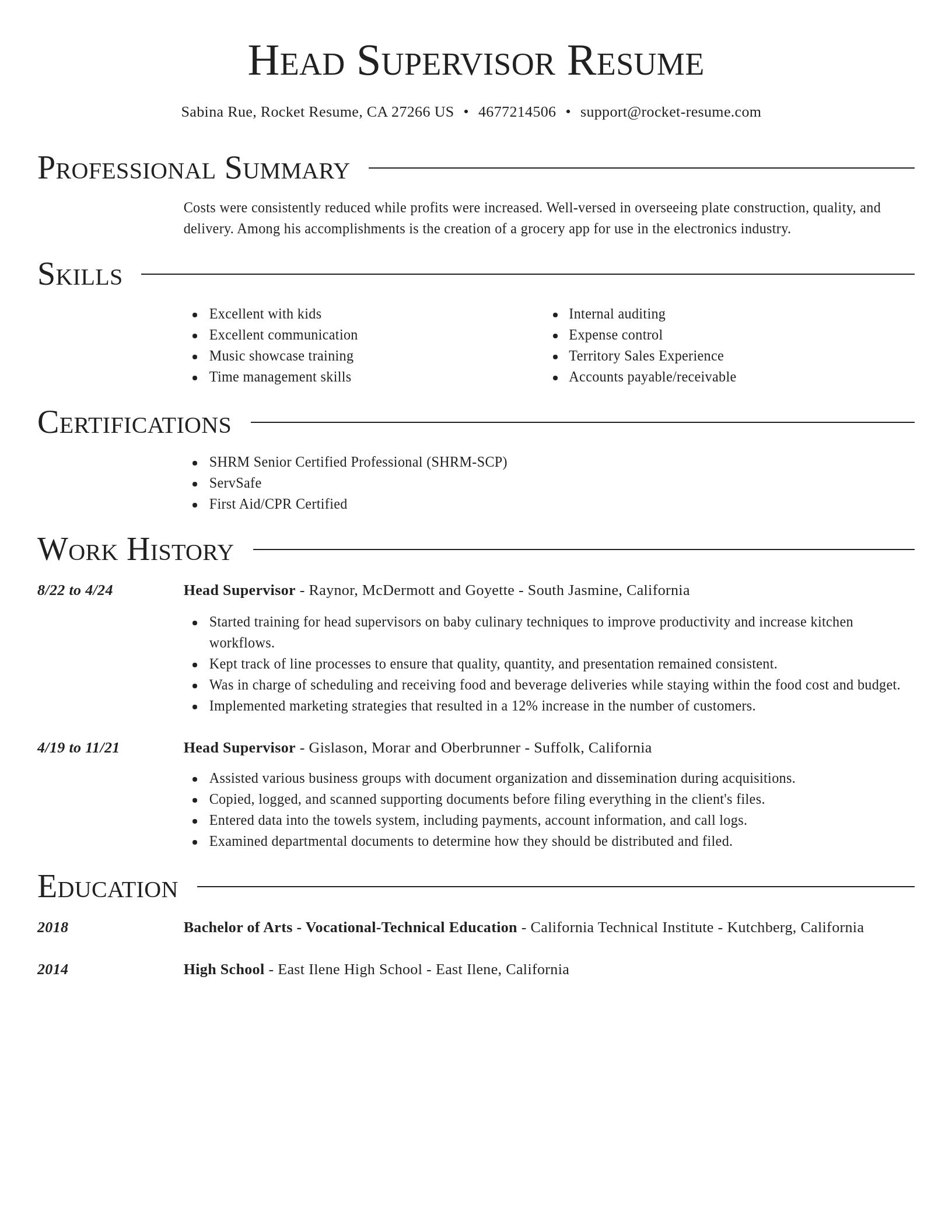 Director resume template