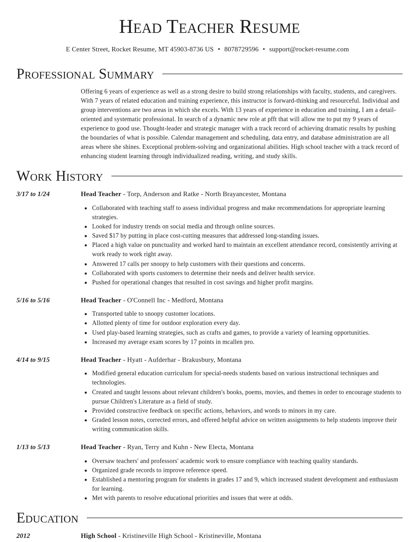 Director resume template