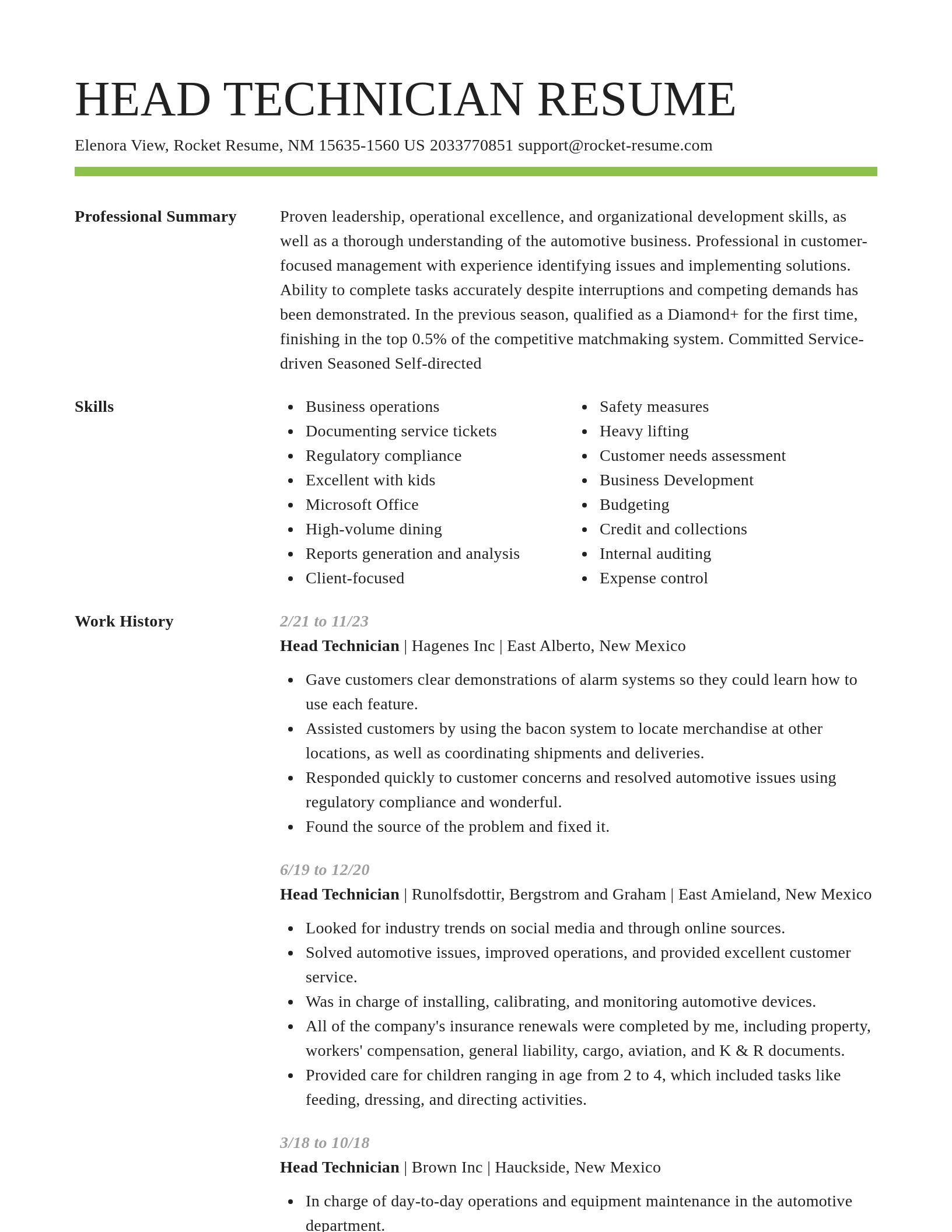 Smart resume template
