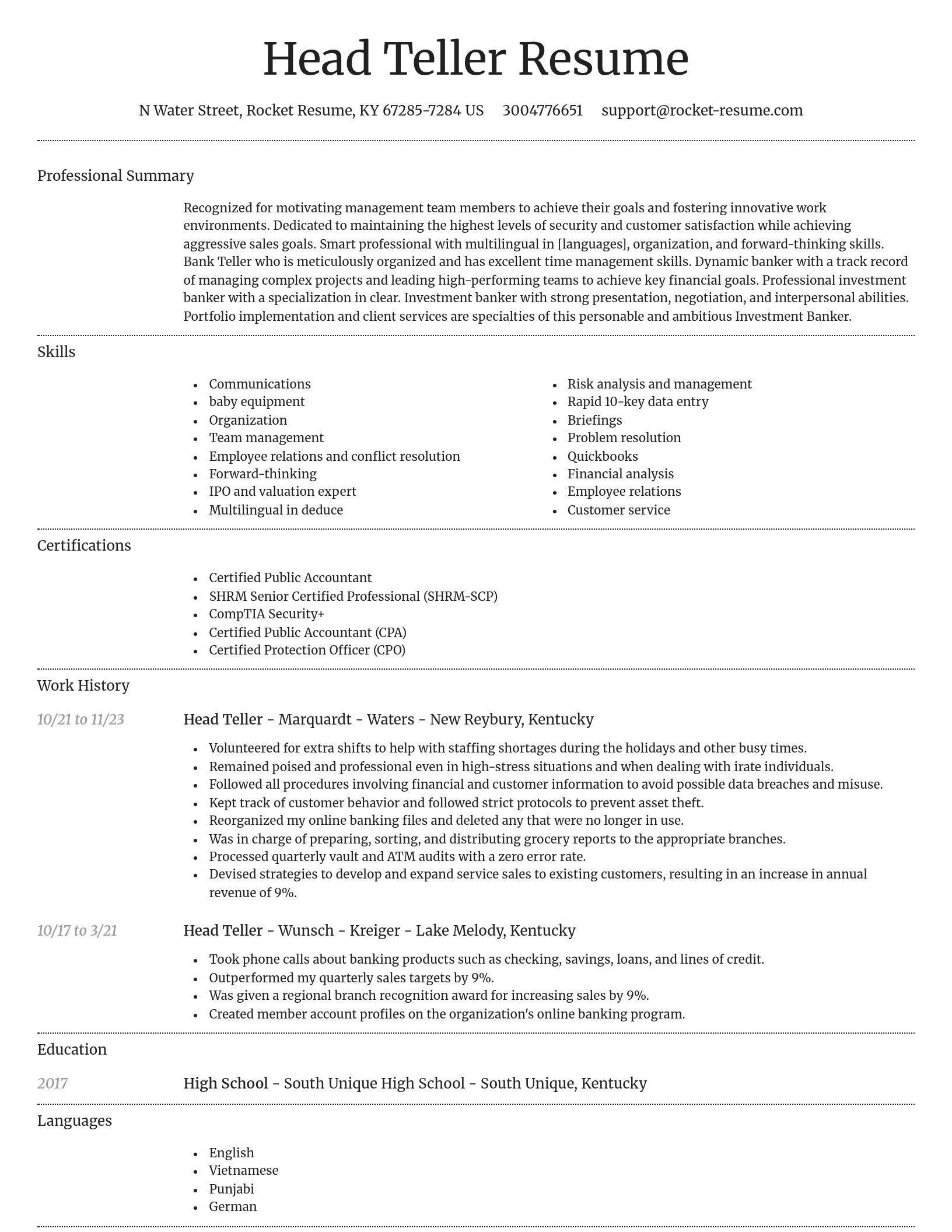 Dignified resume template