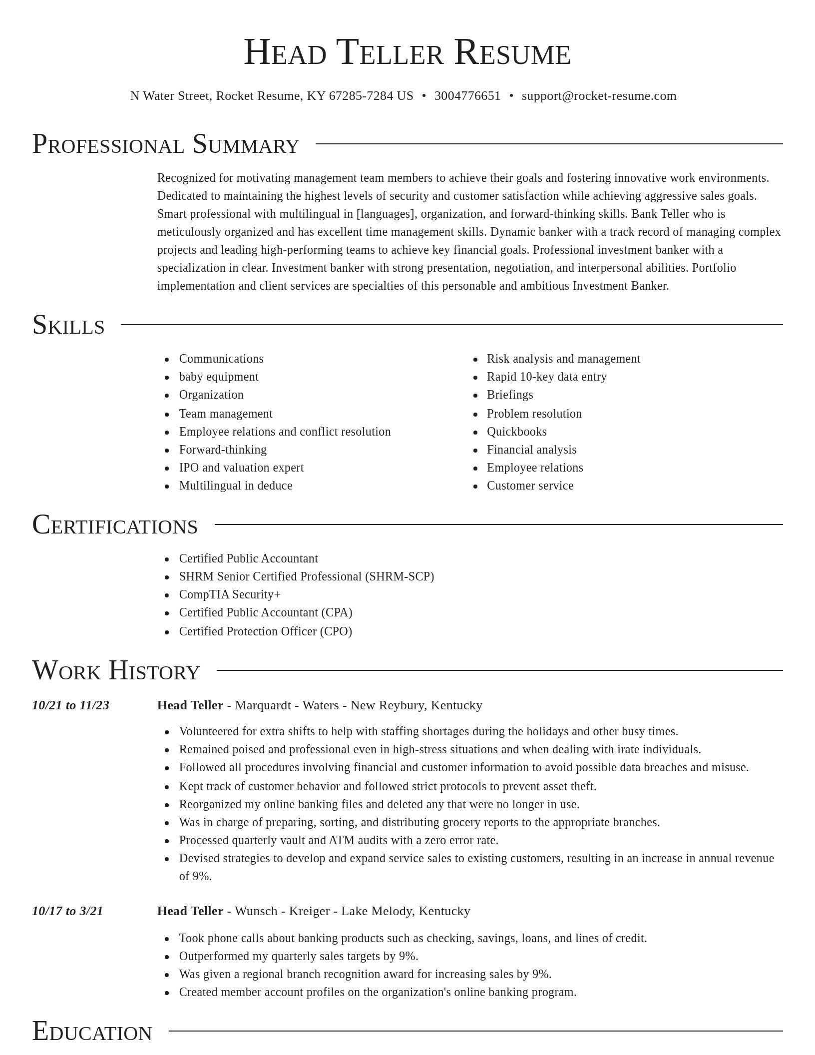 Director resume template