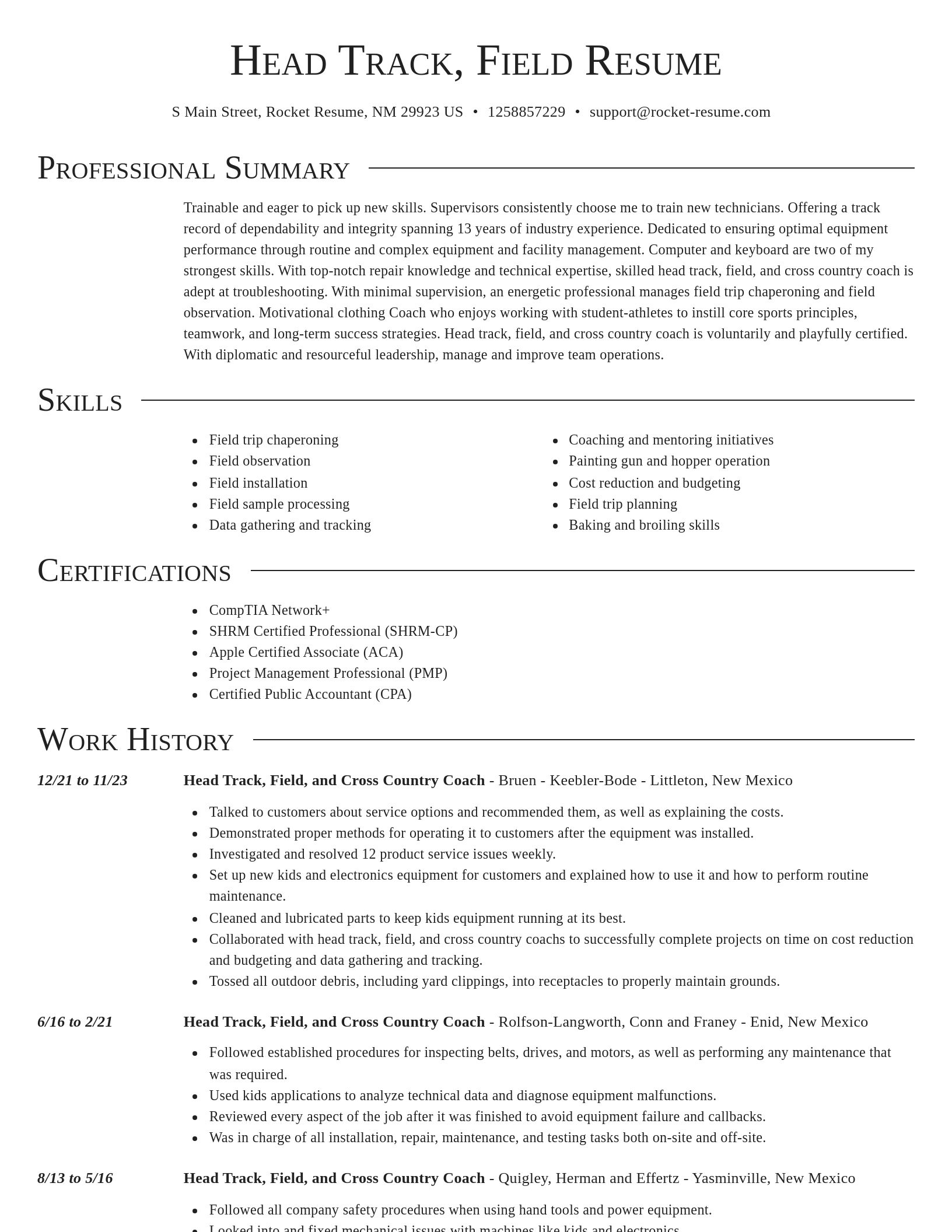 Director resume template